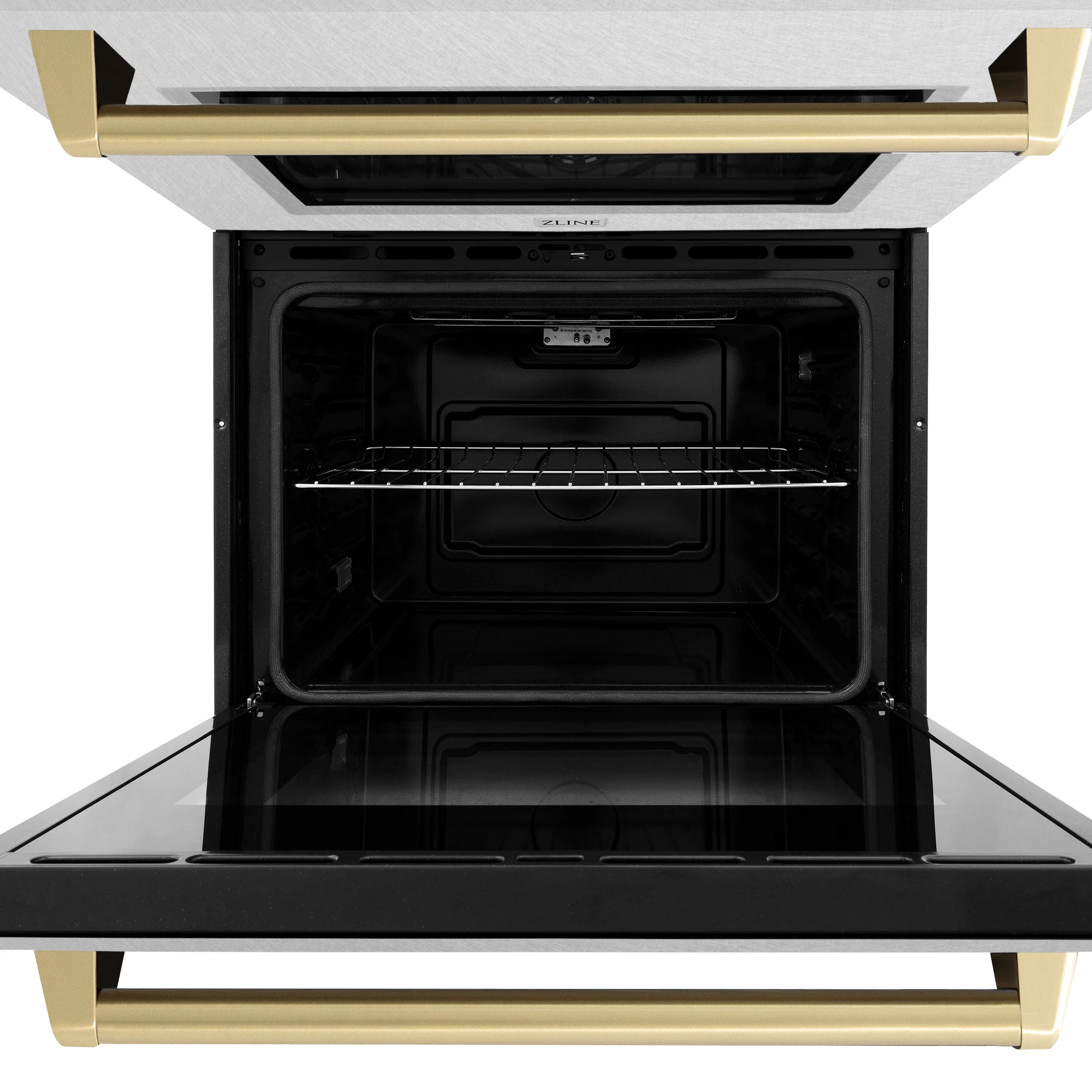 ZLINE 30 in. Autograph Edition Professional True Convection Double Wall Oven with Air Fry and Self Clean in Satin Stainless Steel with Champagne Bronze Handles (WADSZ-30-CB) - Image 13