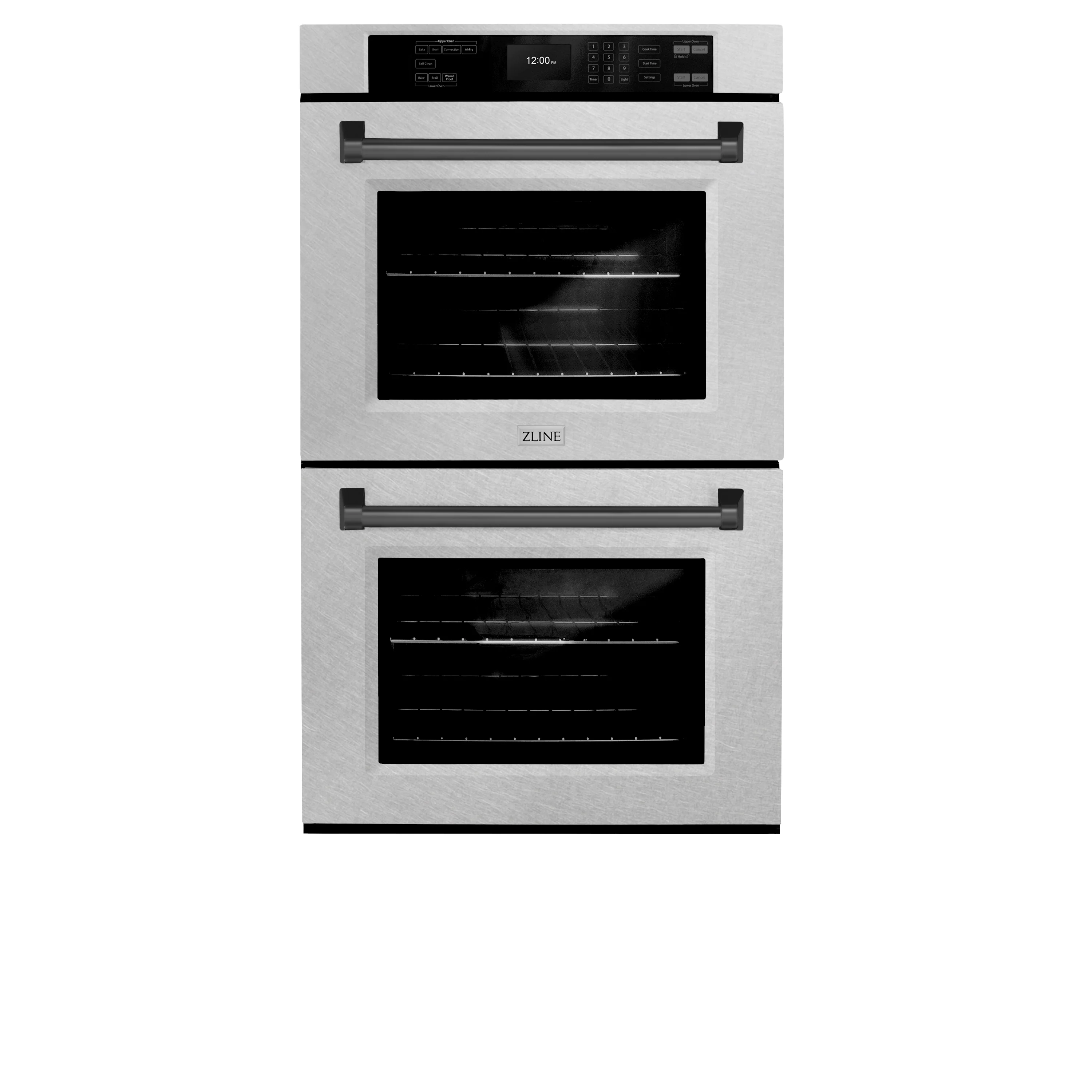 ZLINE 30 in. Autograph Edition Professional True Convection Double Wall Oven with Air Fry and Self Clean in Satin Stainless Steel with Matte Black Handles (WADSZ-30-MB) - Image 5