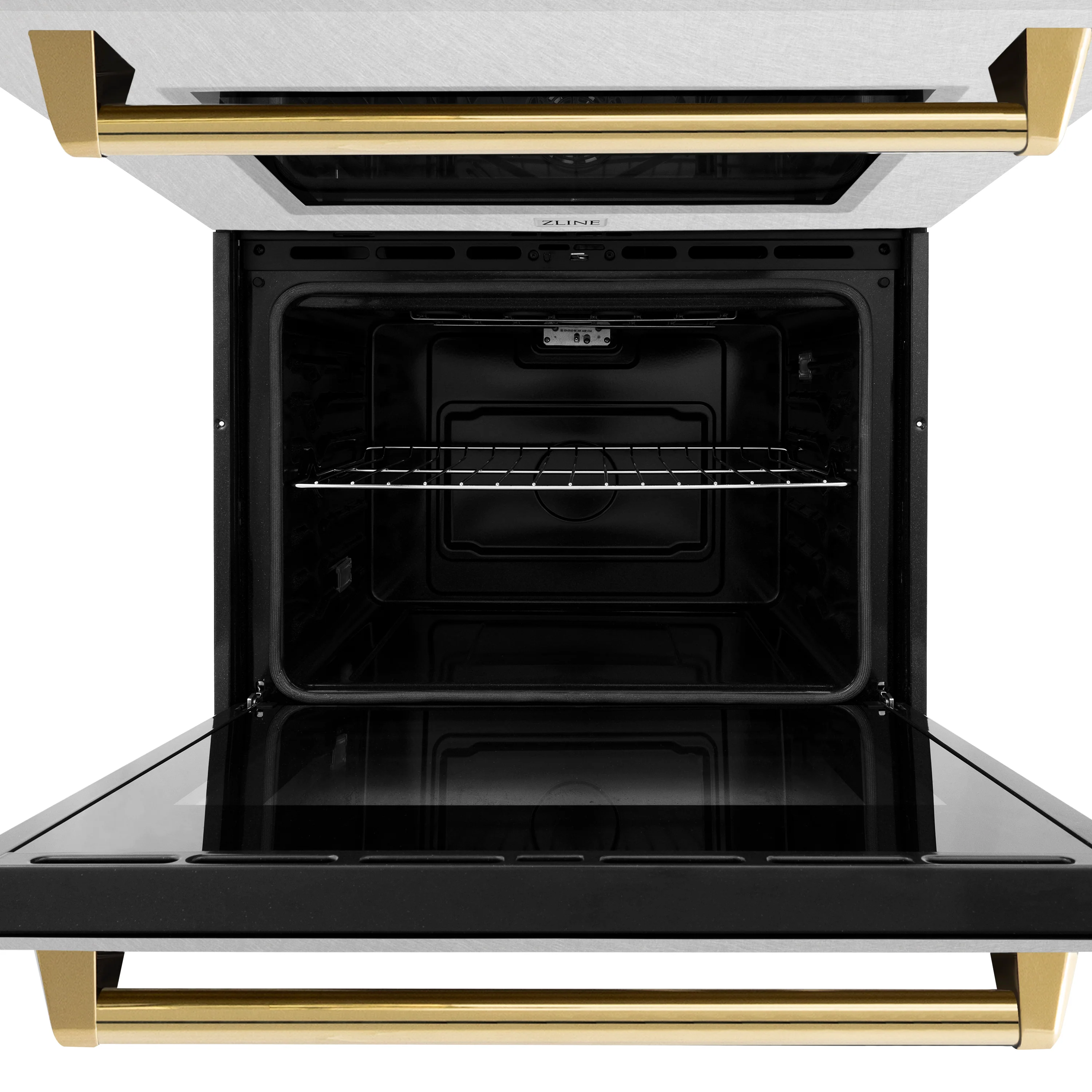 ZLINE 30 in. Autograph Edition Professional True Convection Double Wall Oven with Air Fry and Self Clean in Satin Stainless Steel with Polished Gold Handles (WADSZ-30-G) - Image 13