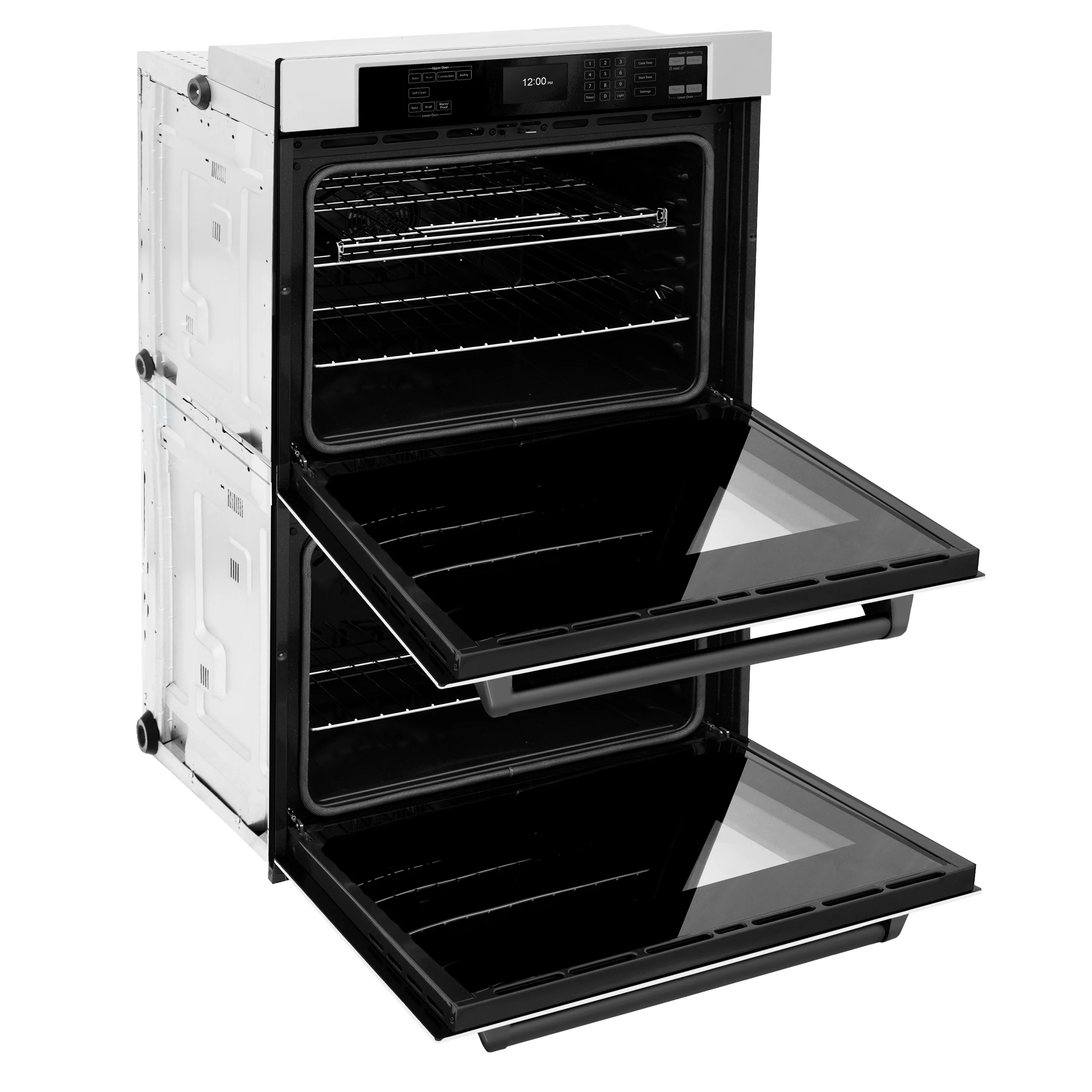 ZLINE 30 in. Autograph Edition Professional True Convection Double Wall Oven with Air Fry and Self Clean in Stainless Steel with White Matte Doors and Matte Black Handles (WADZ-WM-30-MB) - Image 7