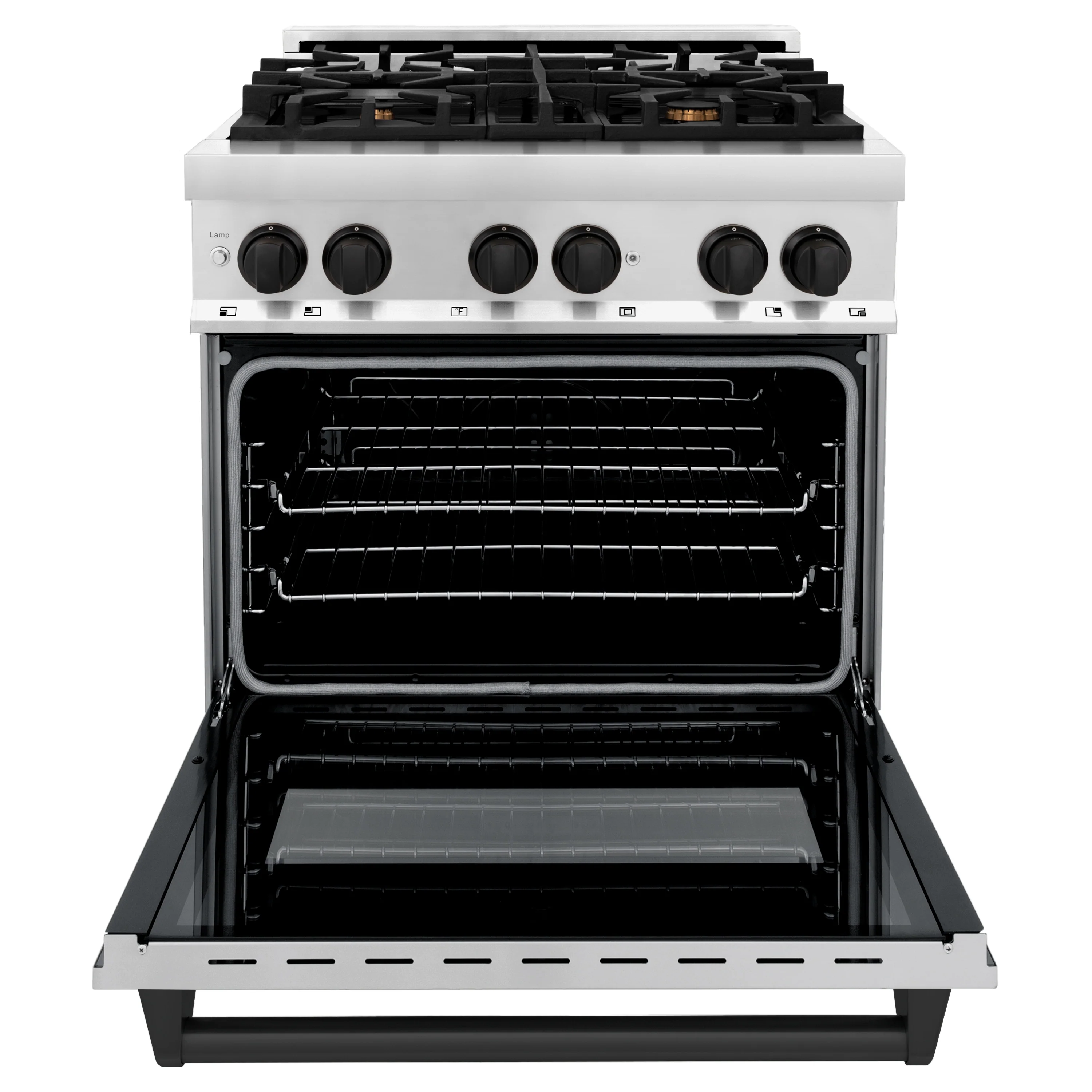 ZLINE Autograph Edition 30 in. 4.0 cu. ft. Legacy Dual Fuel Range with 4 Burner Gas Cooktop and Electric Convection Oven in Stainless Steel and Matte Black Accents, Open Box-Great Condition - Image 6