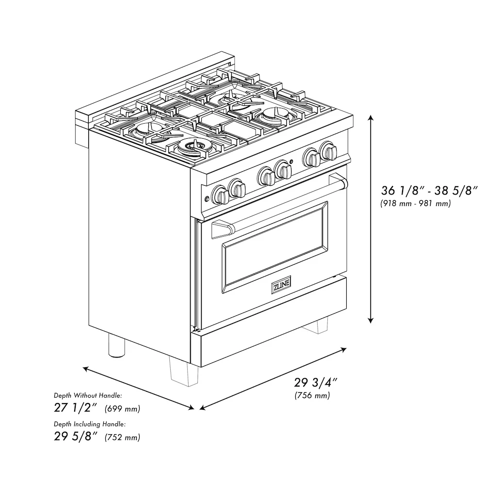 ZLINE Autograph Edition 30 in. 4.0 cu. ft. Legacy Dual Fuel Range with 4 Burner Gas Cooktop and Electric Convection Oven in Stainless Steel with White Matte Door and Champagne Bronze Accents, Open Box-Great Condition - Image 12