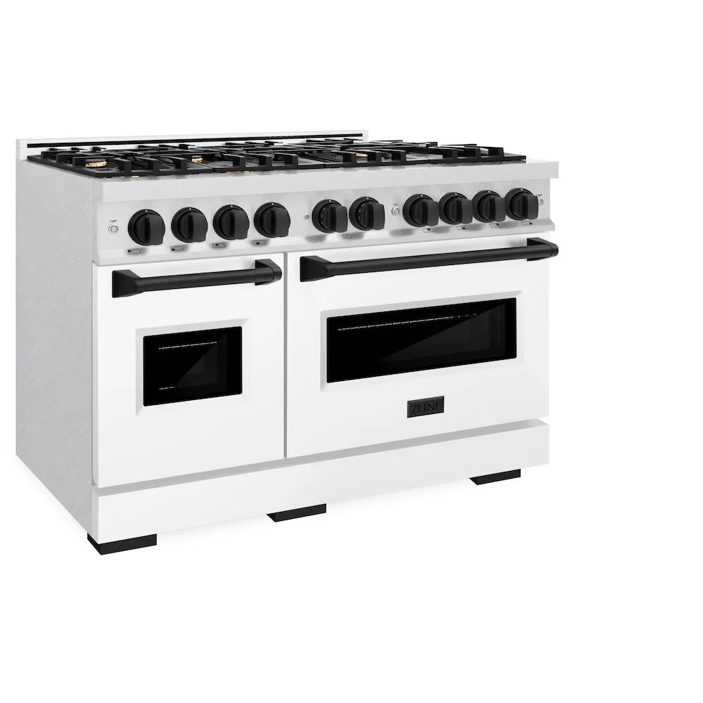 ZLINE Autograph Edition 30 in. 4.2 cu. ft. Classic Dual Fuel Range with 4 Burner Gas Cooktop and Electric Convection Oven in Satin Stainless Steel with Matte Black Accents, Open Box-Great Condition - Image 6