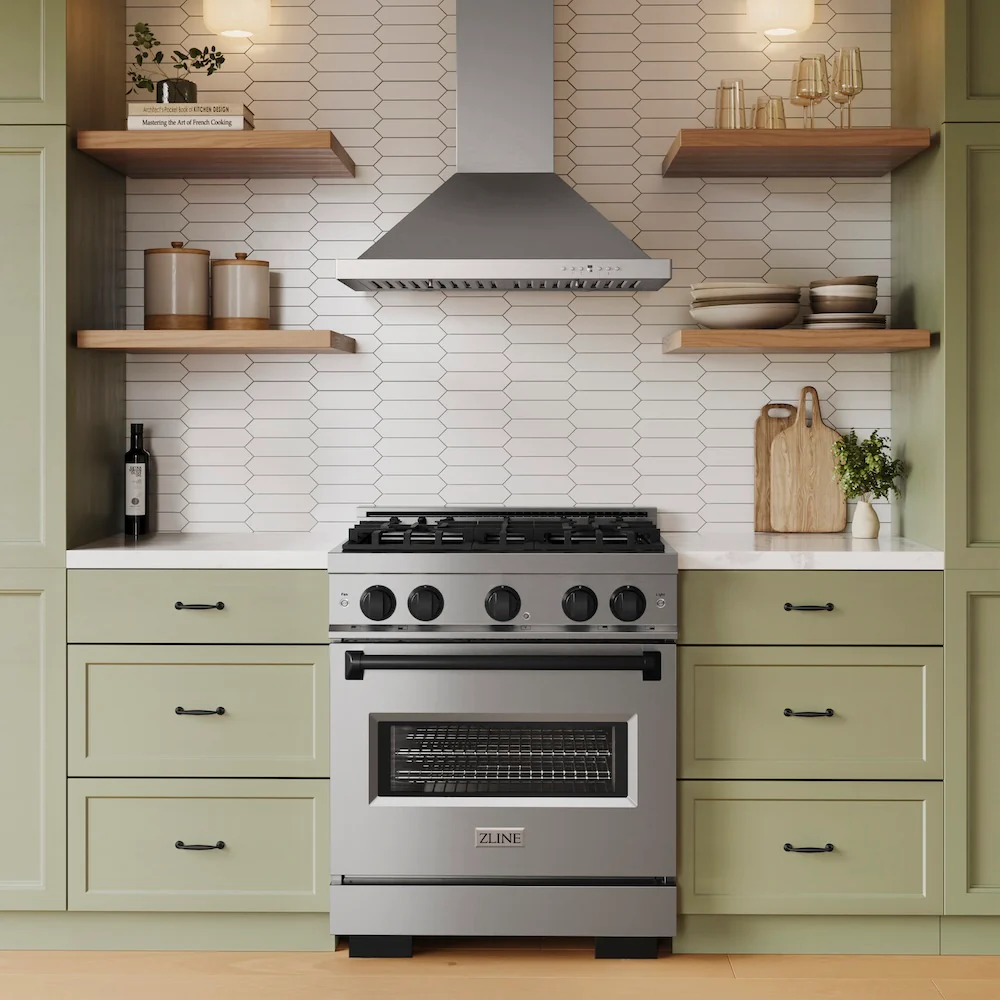 ZLINE Autograph Edition 30 in. 4.2 cu. ft. Classic Gas Range with 4 Burner Cooktop and Convection Gas Oven in Stainless Steel and Matte Black Accents, Open Box-Great Condition - Image 2