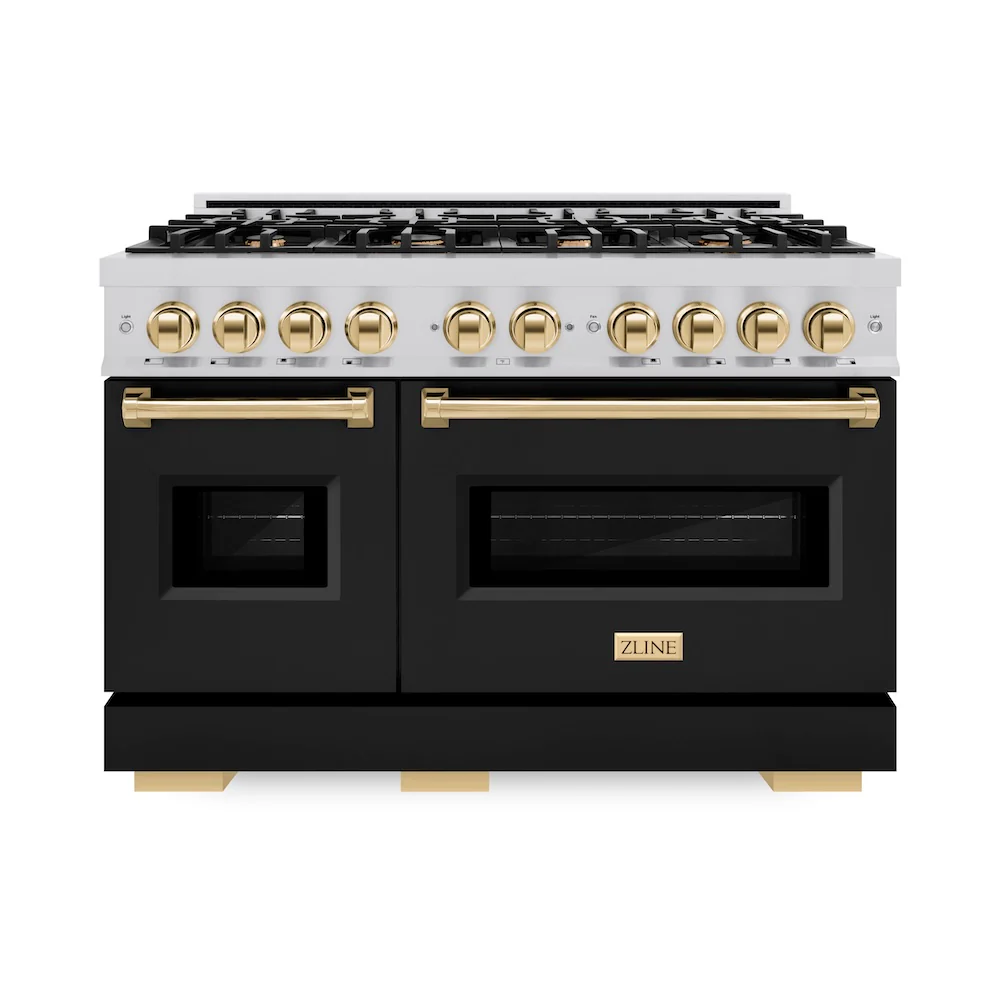 ZLINE Autograph Edition 30 in. 4.2 cu. ft. Classic Gas Range with 4 Burner Cooktop and Convection Gas Oven in Stainless Steel with White Matte Door and Champagne Bronze Accents, Open Box-Great Condition - Image 4