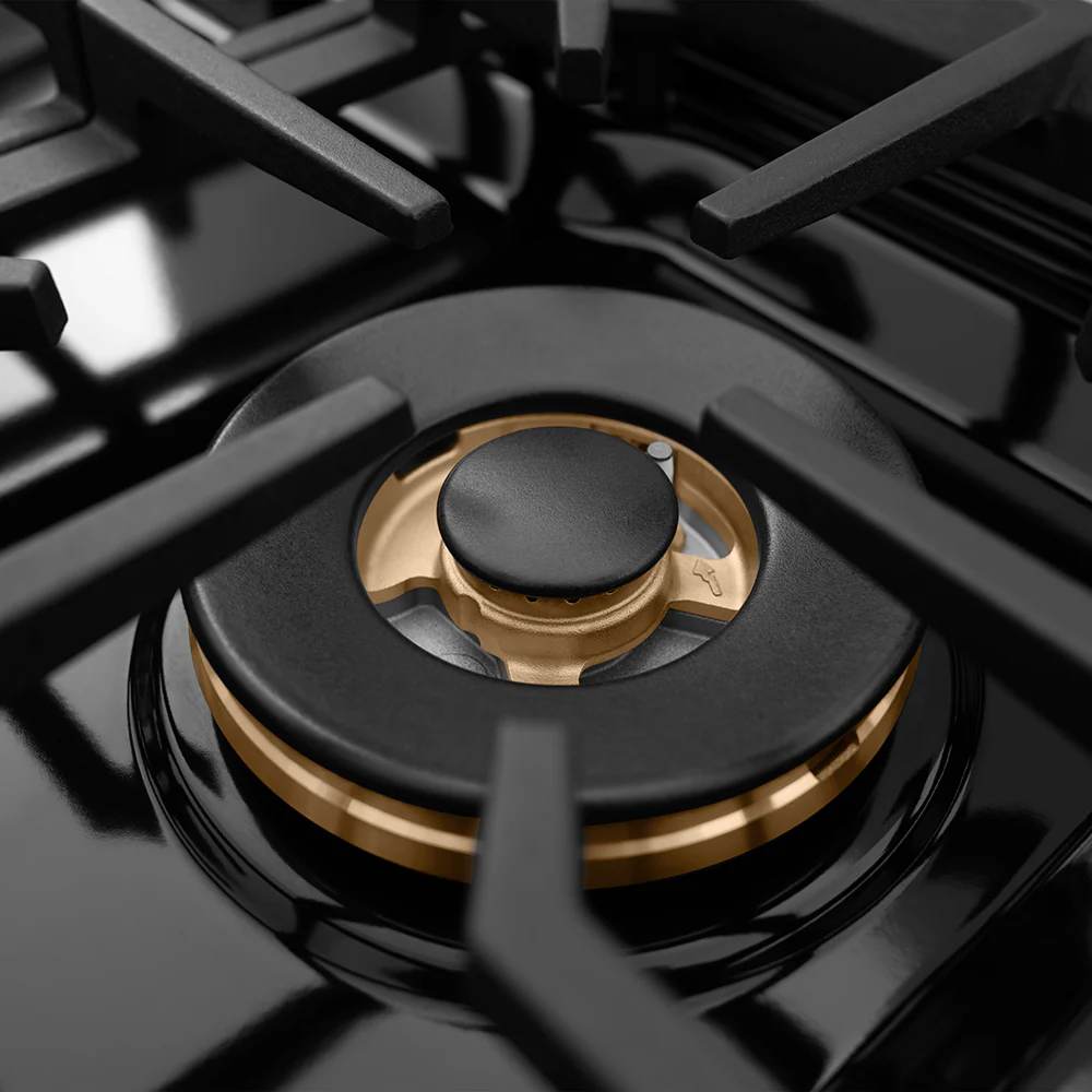 ZLINE Autograph Edition 30 in. 4.2 cu. ft. Paramount Dual Fuel Range with 4 Burner DuoPro™ Cooktop and Electric Convection Oven in Black Satin Stainless Steel and Champagne Bronze Accents, Open Box-Great Condition - Image 10