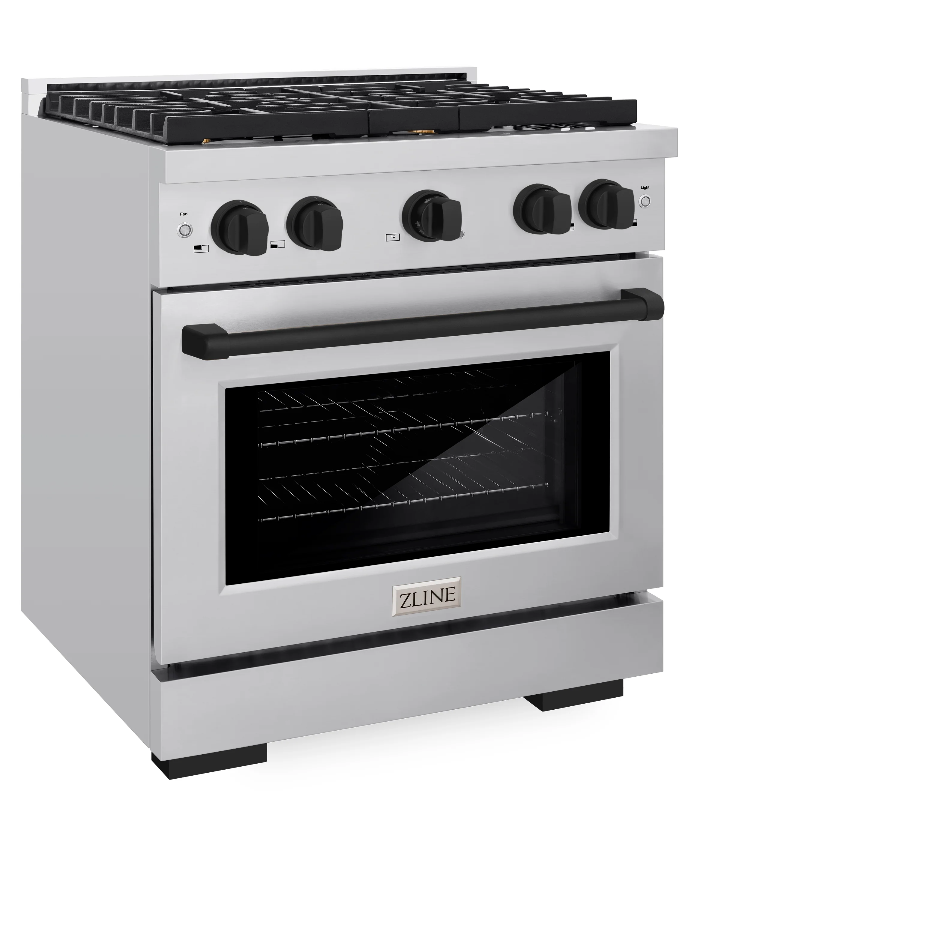 ZLINE Autograph Edition 30 in. 4.2 cu. ft. Paramount Dual Fuel Range with 4 Burner Gas Cooktop and Electric Convection Oven in Stainless Steel with Matte Black Accents, Open Box-Great Condition - Image 6