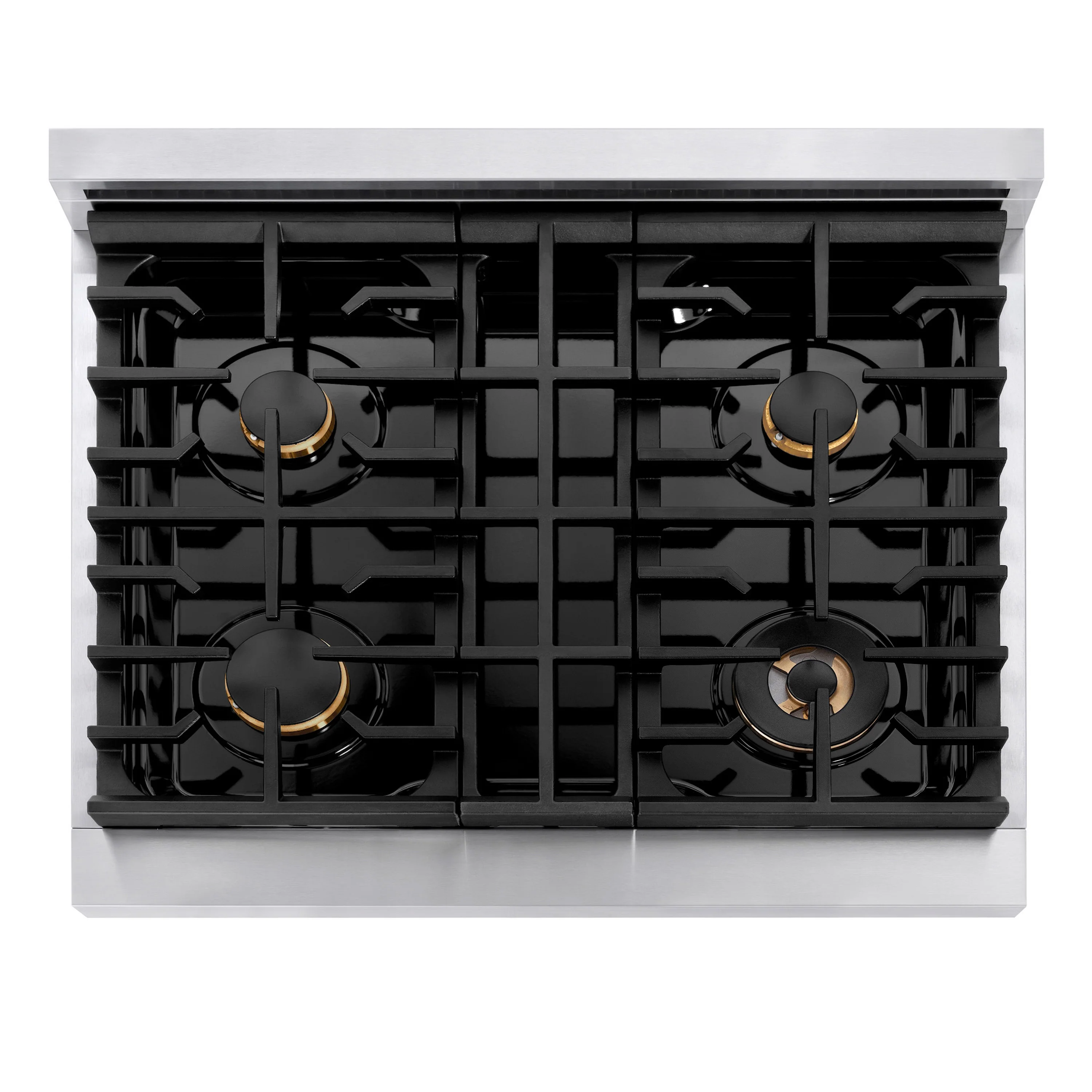 ZLINE Autograph Edition 30 in. 4.2 cu. ft. Paramount Gas Range with 4 Burner Cooktop and Convection Gas Oven in Stainless Steel with White Matte Door and Polished Gold Accents, Open Box-Great Condition - Image 2