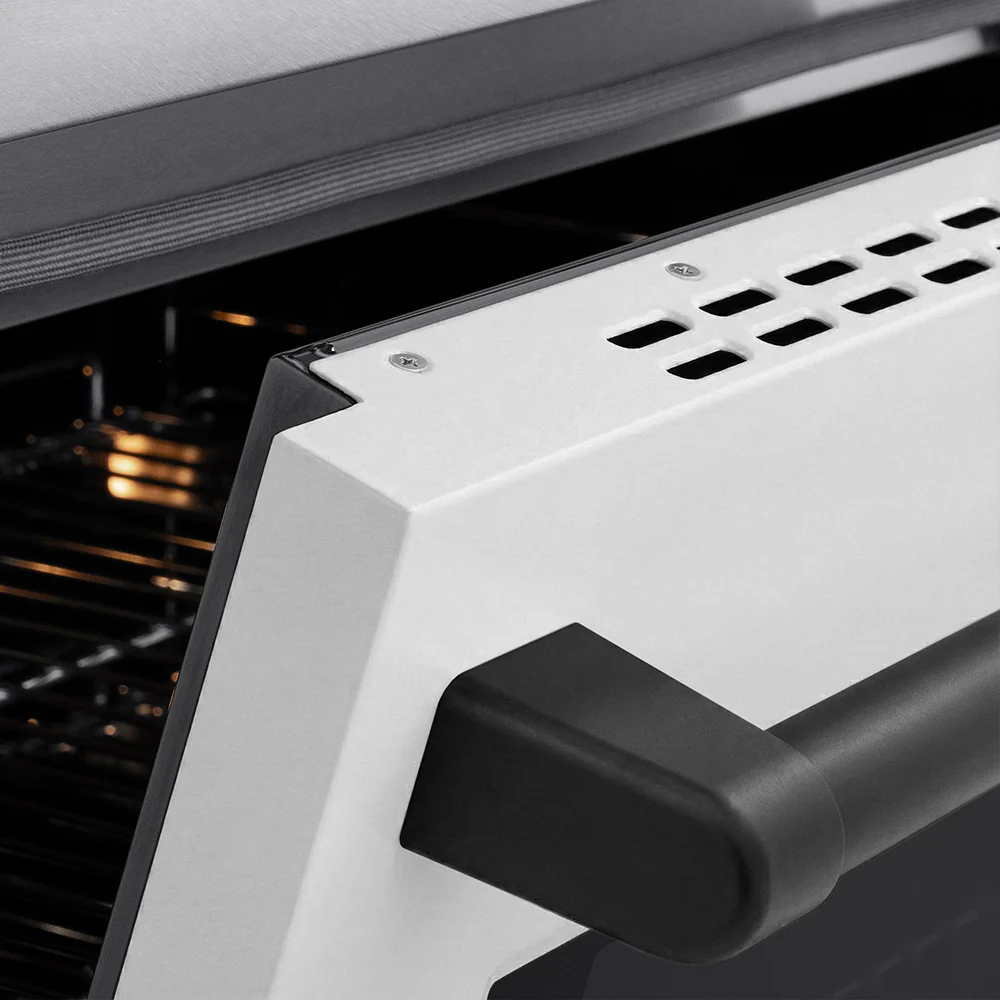 ZLINE Autograph Edition 30 in. 4.2 cu. ft. Paramount Induction Range with 4 Element Cooktop and Electric Convection Oven in Satin Stainless Steel with White Matte Door and Matte Black Accents, Open Box-Great Condition - Image 7