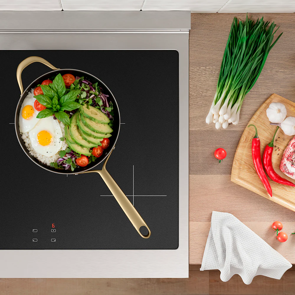 ZLINE Autograph Edition 30 in. 4.2 cu. ft. Paramount Induction Range with 4 Element Cooktop and Electric Convection Oven in Stainless Steel with White Matte Door and Matte Black Accents (SINRZ-WM-30-MB) - Image 2