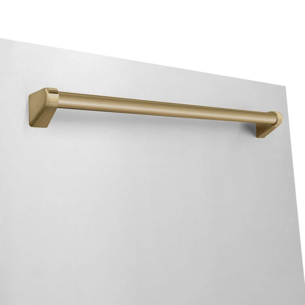 ZLINE Autograph Edition 30 in. Kitchen Package with Stainless Steel Dual Fuel Range, Range Hood, Dishwasher, and Refrigerator with External Water Dispenser with Champagne Bronze Accents (4AKPR-RARHDWM30-CB) - Image 16