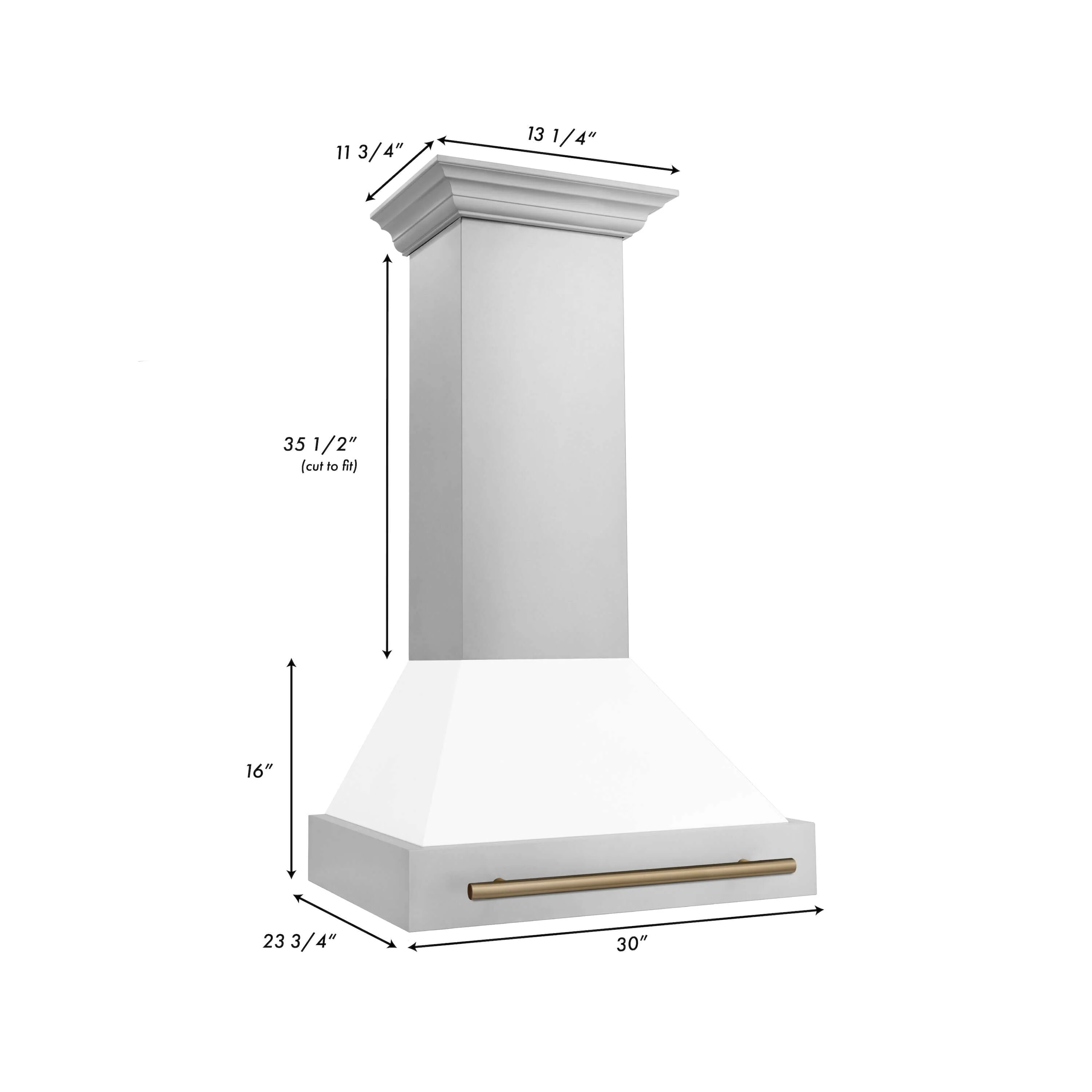 ZLINE Autograph Edition 30 in. Kitchen Package with Stainless Steel Dual Fuel Range with White Matte Door, Range Hood and Dishwasher with Champagne Bronze Accents (3AKP-RAWMRHDWM30-CB) - Image 15
