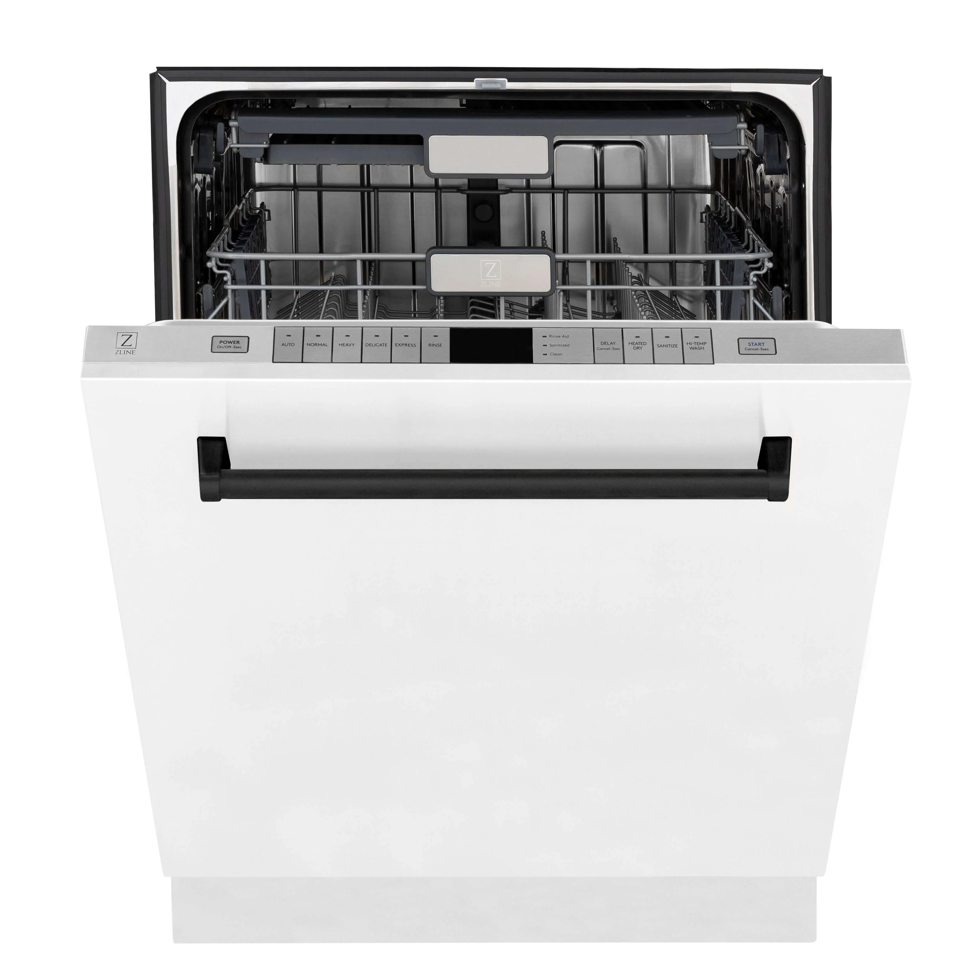 ZLINE Autograph Edition 30 in. Kitchen Package with Stainless Steel Dual Fuel Range with White Matte Door, Range Hood and Dishwasher with Matte Black Accents (3AKP-RAWMRHDWM30-MB) - Image 16