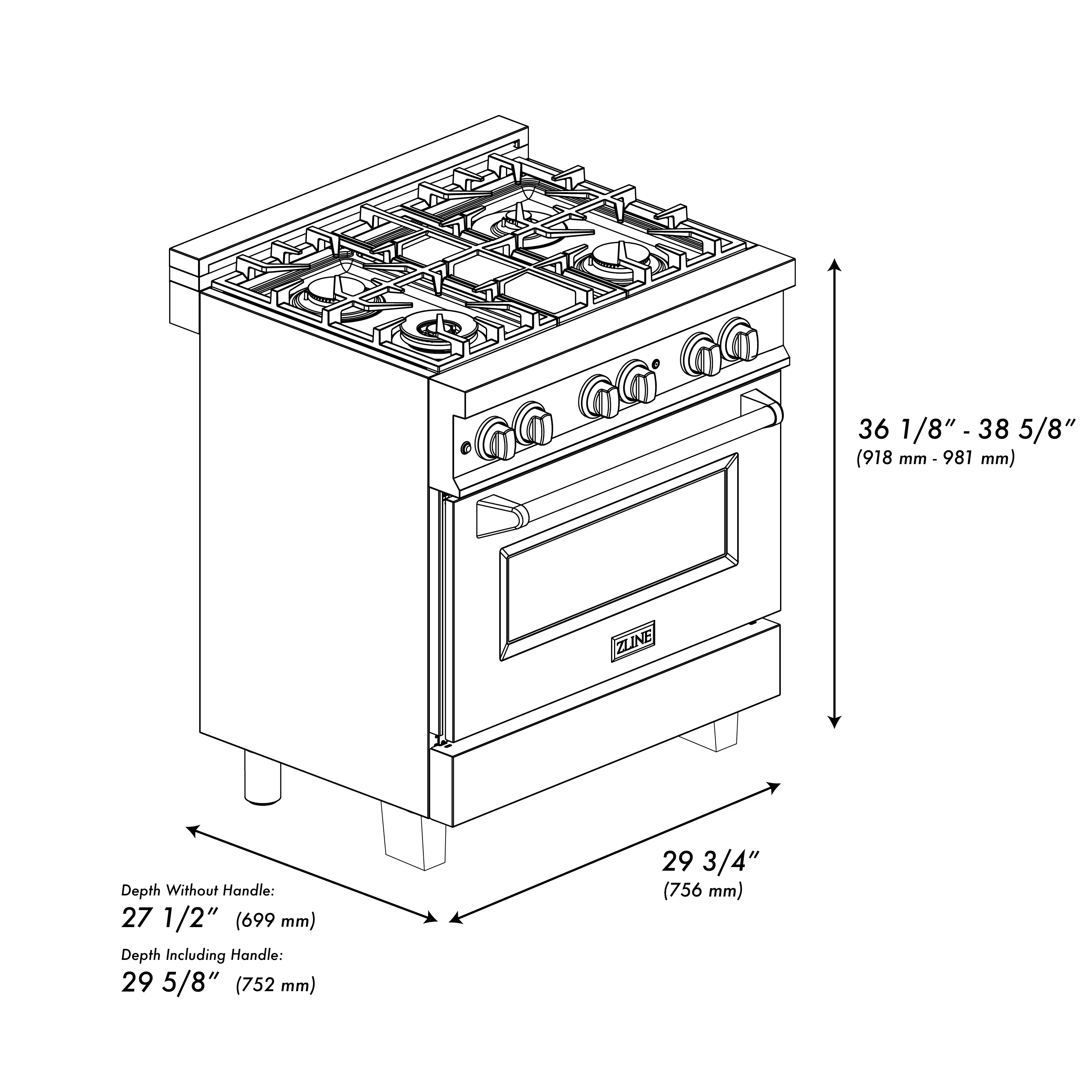 ZLINE Autograph Edition 30 in. 4.0 cu. ft. Legacy Dual Fuel Range with 4 Burner Gas Cooktop and Electric Convection Oven in Stainless Steel with White Matte Door and Champagne Bronze Accents (RAZ-WM-30-CB) - Image 11