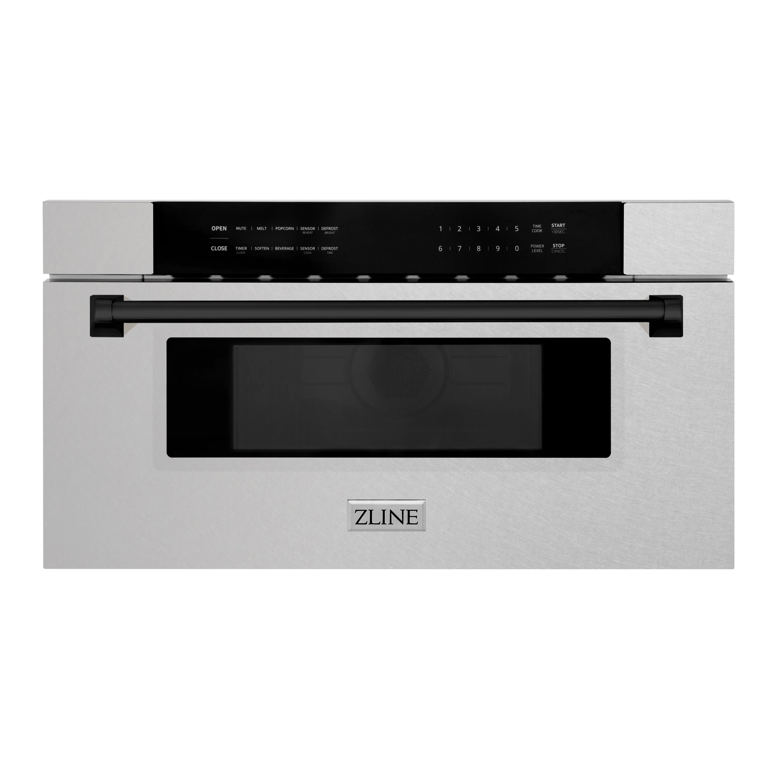 ZLINE Autograph Edition 30 in. 1.2 cu. ft. Built-In Microwave Drawer in Fingerprint Resistant Stainless Steel with Matte Black Accents (MWDZ-30-SS-MB) - Image 3