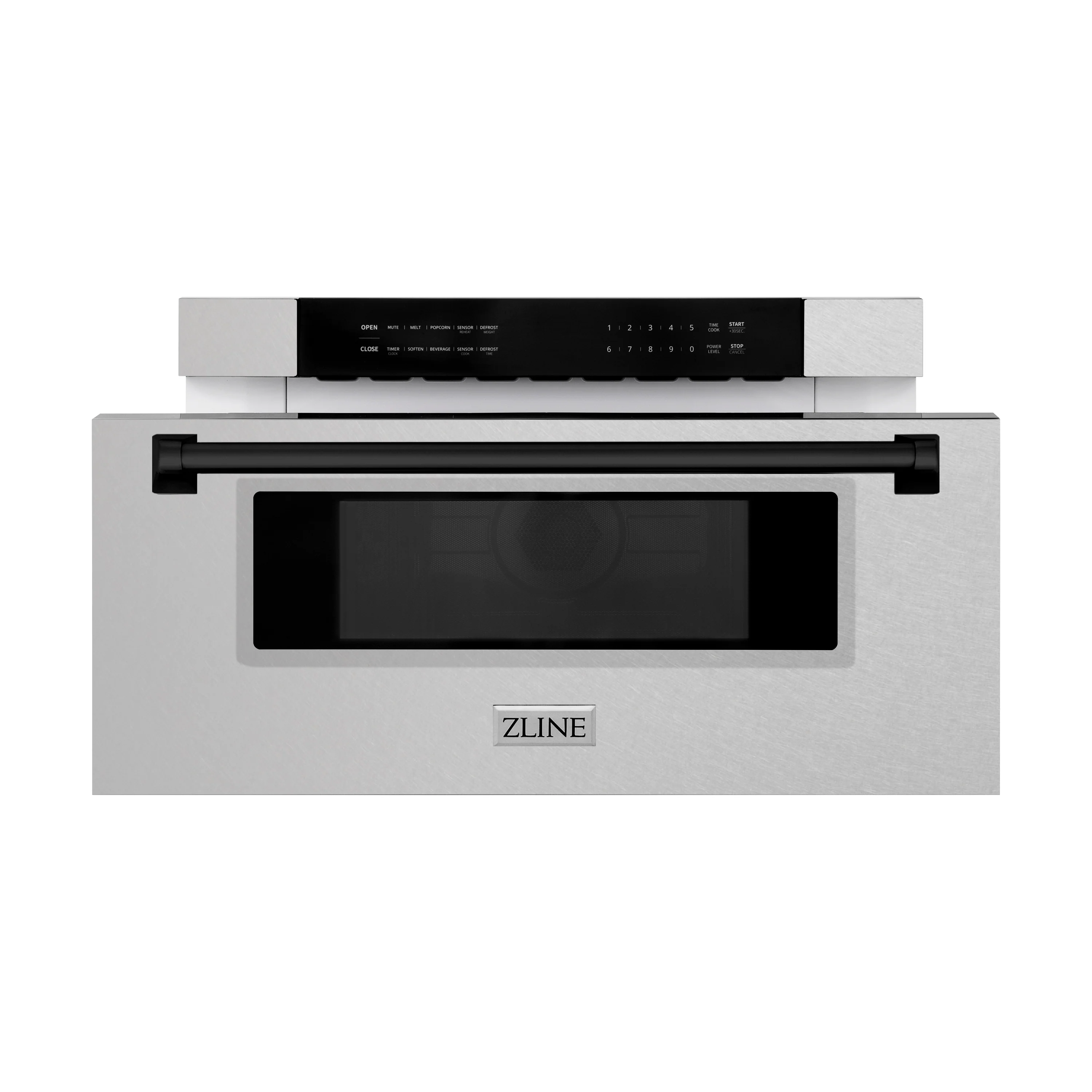 ZLINE Autograph Edition 30 in. 1.2 cu. ft. Built-In Microwave Drawer in Fingerprint Resistant Stainless Steel with Matte Black Accents (MWDZ-30-SS-MB) - Image 4