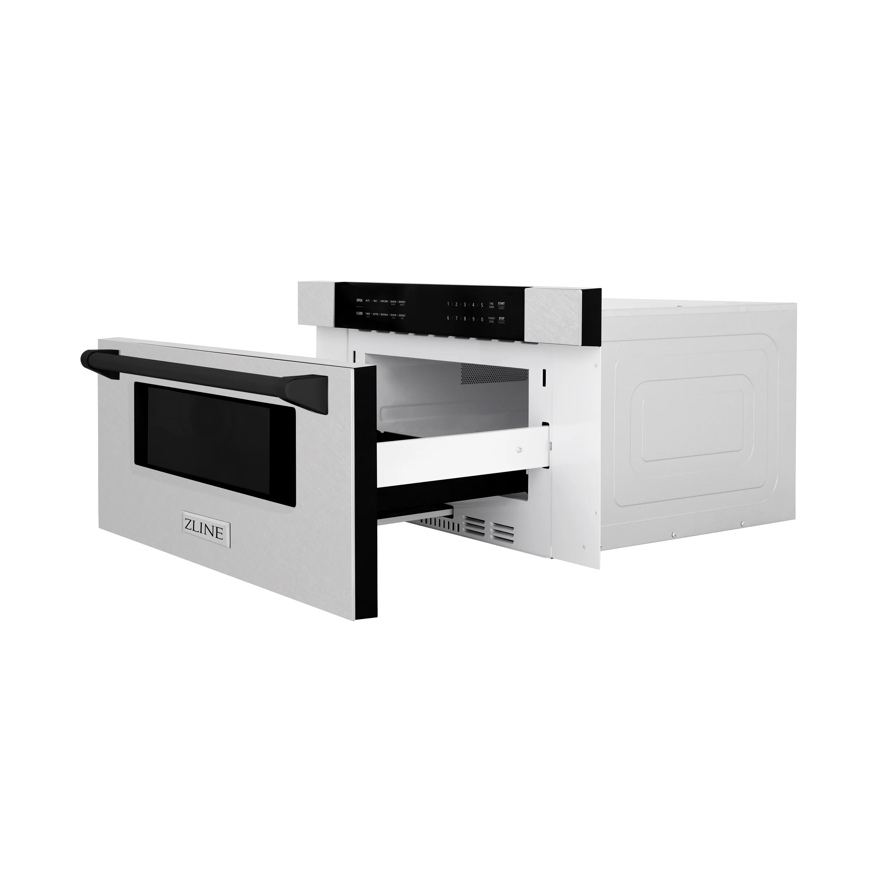 ZLINE Autograph Edition 30 in. 1.2 cu. ft. Built-In Microwave Drawer in Fingerprint Resistant Stainless Steel with Matte Black Accents (MWDZ-30-SS-MB) - Image 5