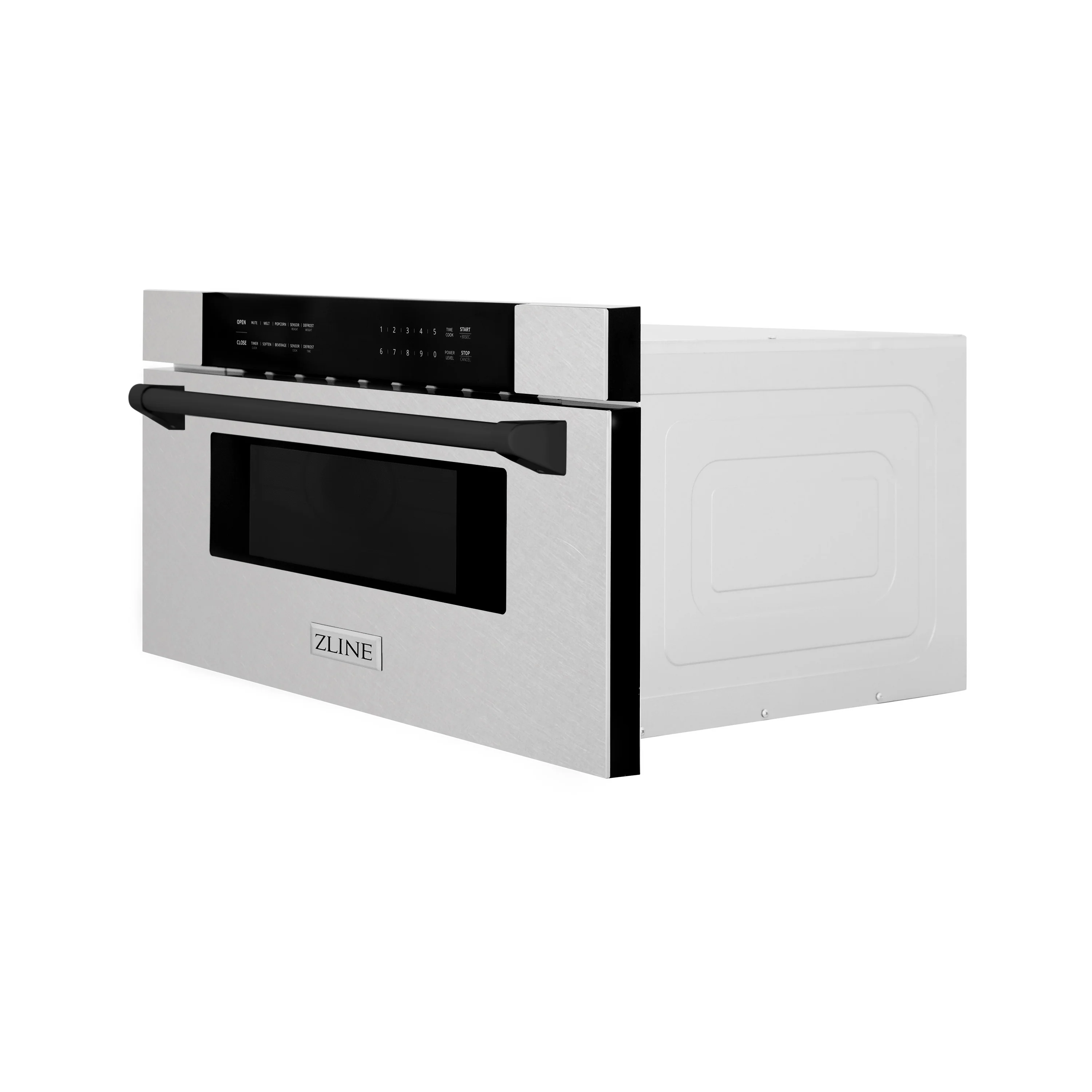 ZLINE Autograph Edition 30 in. 1.2 cu. ft. Built-In Microwave Drawer in Fingerprint Resistant Stainless Steel with Matte Black Accents (MWDZ-30-SS-MB) - Image 6