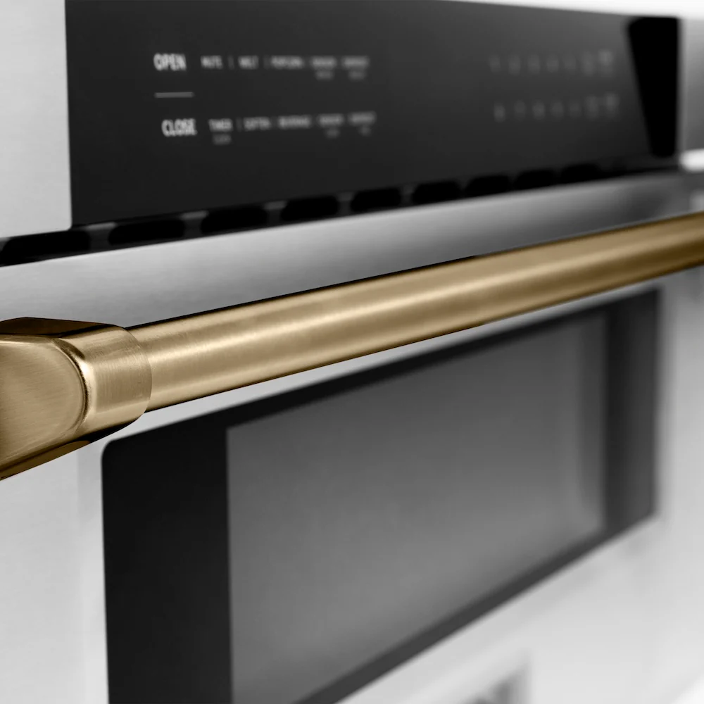 ZLINE Autograph Edition 30 in. 1.2 cu. ft. Built-In Microwave Drawer in Stainless Steel with Champagne Bronze Accents (MWDZ-30-CB) - Image 6