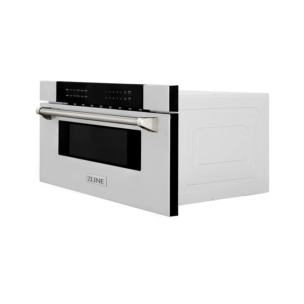 ZLINE Autograph Edition 30 in. 1.2 cu. ft. Built-in Microwave Drawer in Stainless Steel and Polished Gold Nickel Handle (MWDZ-30-KPN) - Image 4