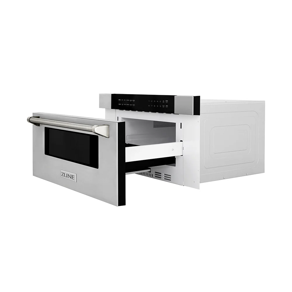 ZLINE Autograph Edition 30 in. 1.2 cu. ft. Built-in Microwave Drawer in Stainless Steel and Polished Gold Nickel Handle (MWDZ-30-KPN) - Image 5