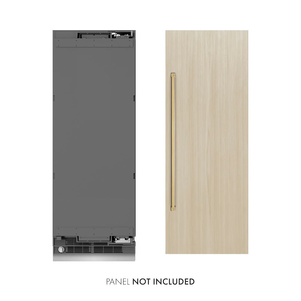 ZLINE Autograph Edition 30 in. 16.7 cu. ft. Panel Ready Column Refrigerator with Graphite Gray Interior and Polished Gold Accents (RBCRVZ-30-G) - Image 2