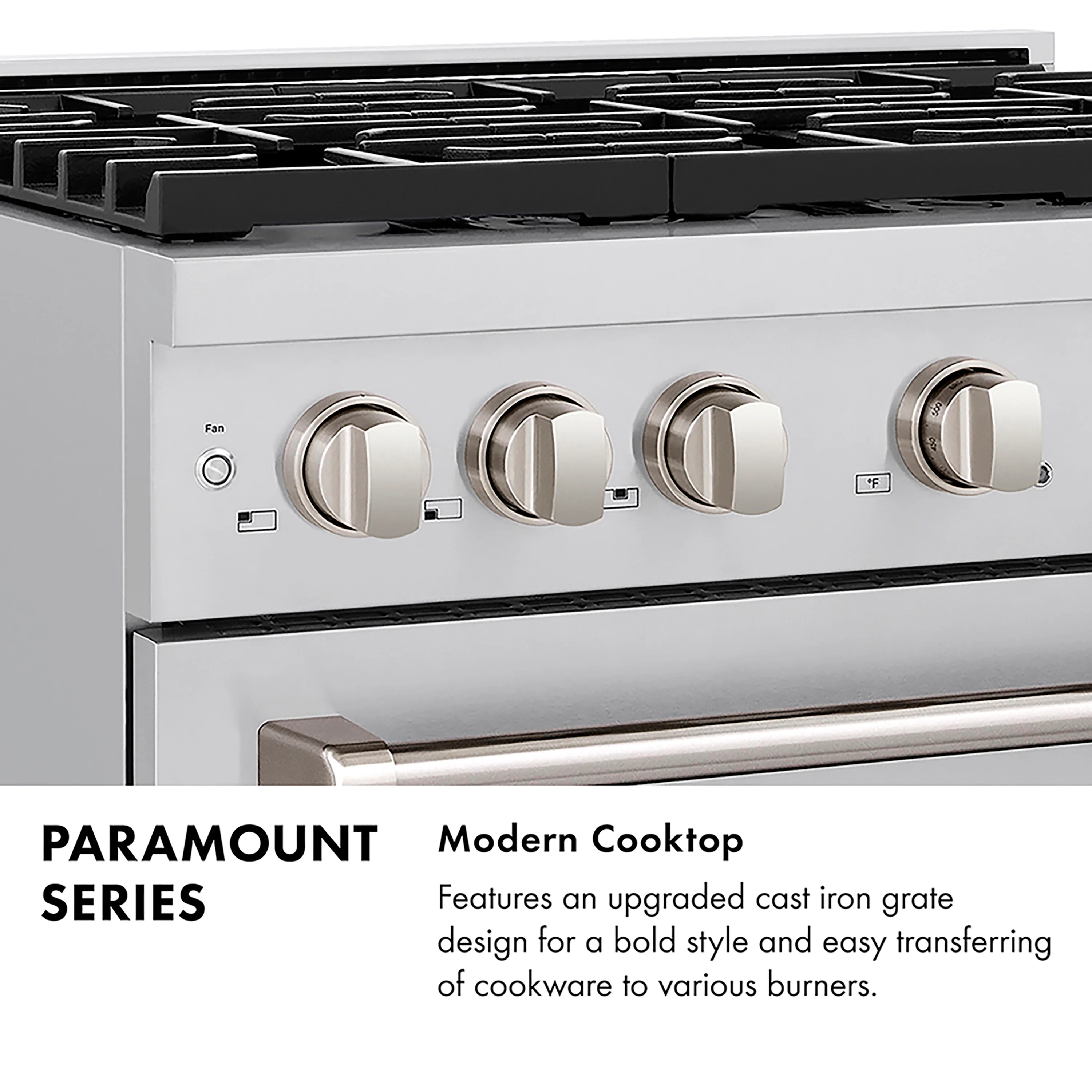 ZLINE Autograph Edition 30 in. 4.2 cu. ft. Paramount Gas Range with 4 Burner DuoPro™ Cooktop and Convection Gas Oven in Stainless Steel with White Matte Door and Champagne Bronze Accents (PSGRZ-WM-30-CB) - Image 16
