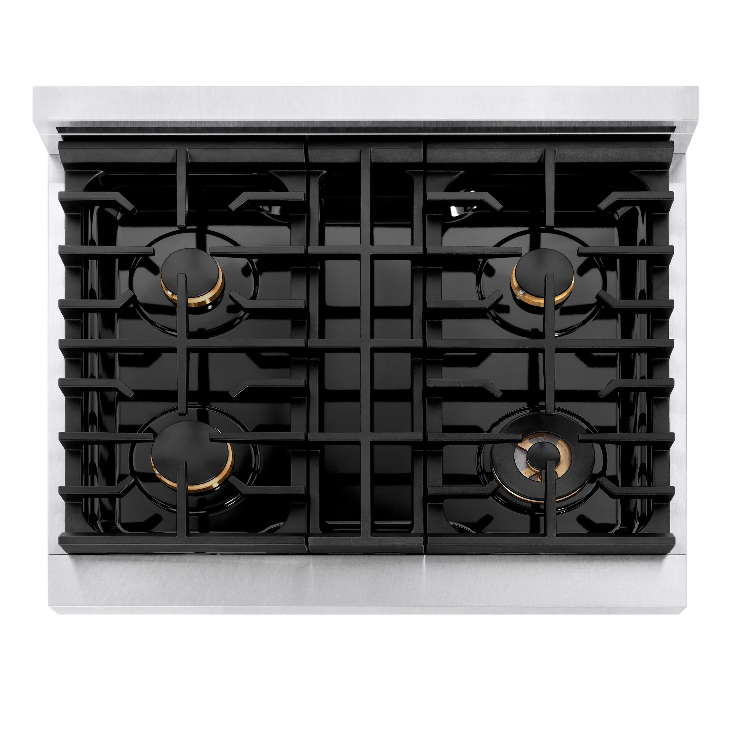 ZLINE Autograph Edition 30 in. 4.2 cu. ft. Paramount Gas Range with 4 Burner Cooktop and Convection Gas Oven in Satin Stainless Steel and Champagne Bronze Accents (SGRSZ-30-CB) - Image 10