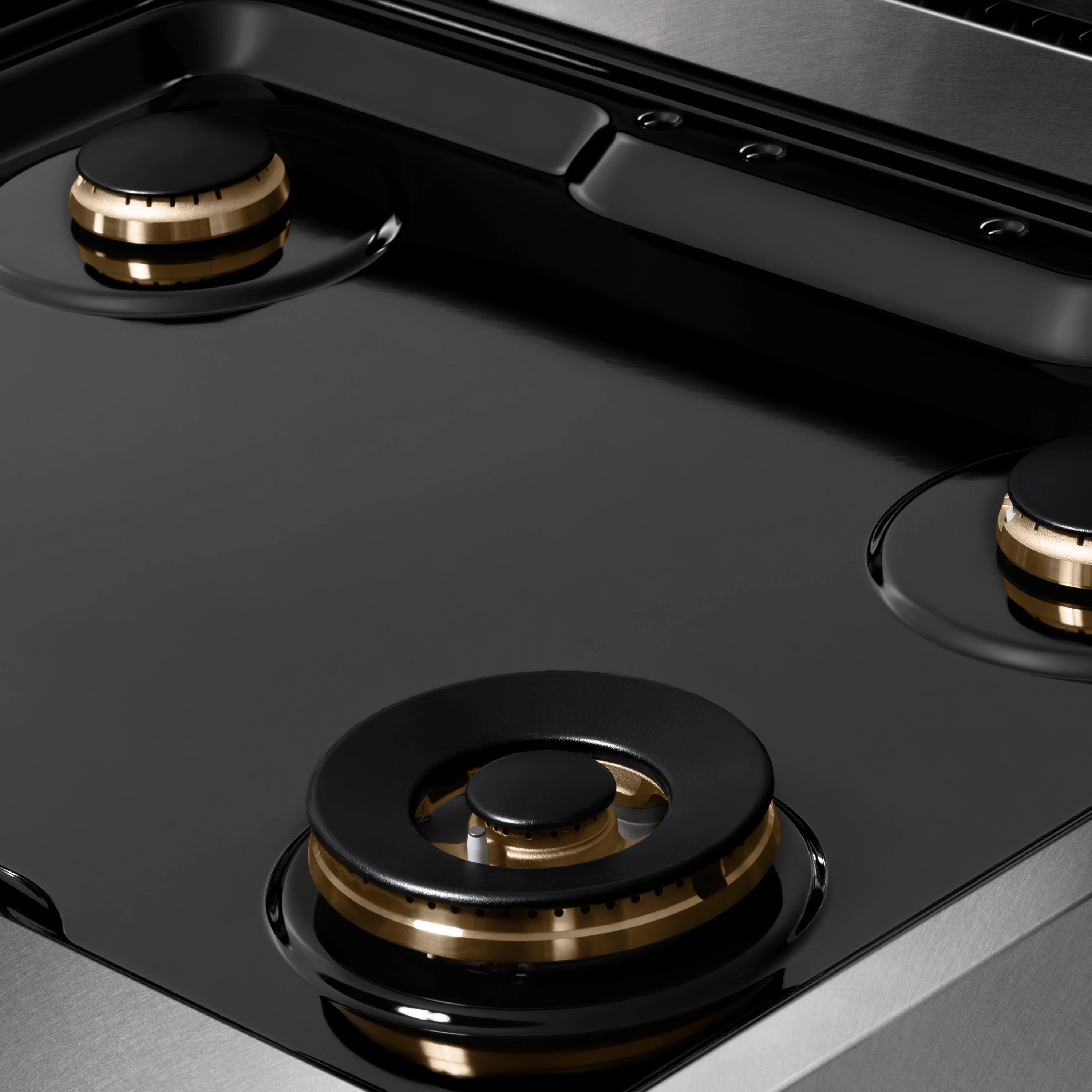 ZLINE 30 in. Autograph Edition Paramount Gas Rangetop with 4 Burners and Porcelain Cooktop in Satin Stainless Steel with Champagne Bronze Accents (SRTSZ-30-CB) - Image 6