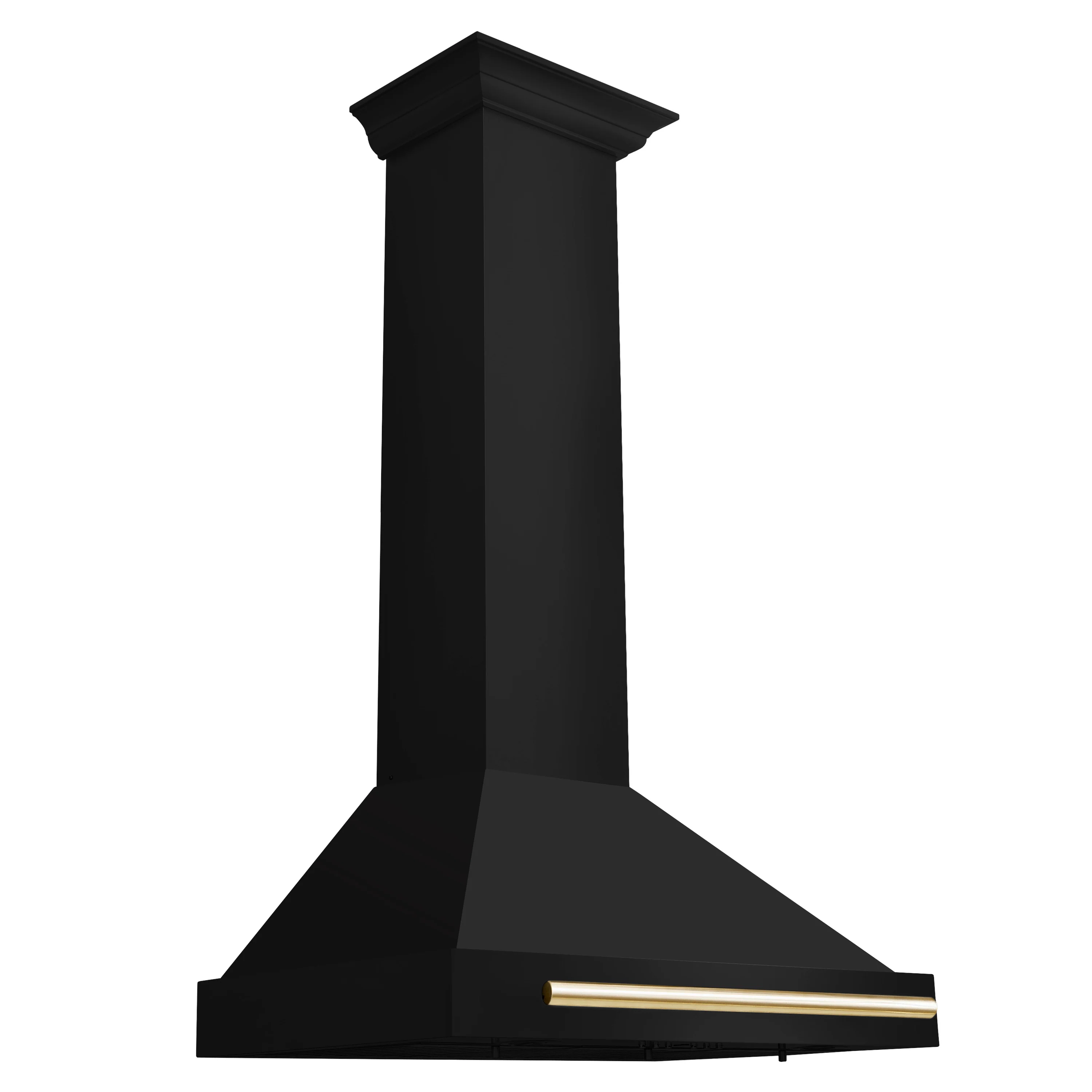 ZLINE 30 in. Autograph Edition Black Stainless Steel Wall Mount Range Hood With Polished Gold Handle (BSKB4Z-30-G) - Image 4