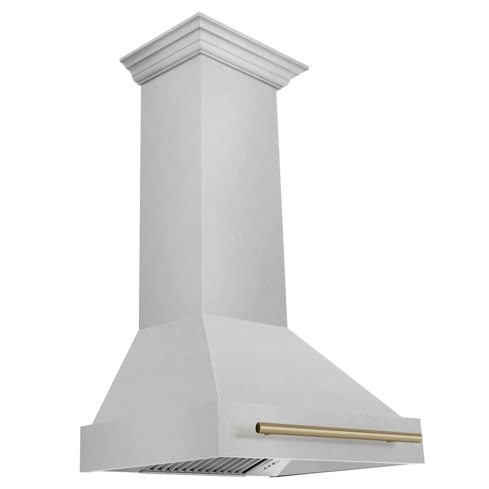 ZLINE Autograph Edition 30" Fingerprint Resistant Stainless Steel Range Hood with Champagne Bronze Handle (8654SNZ-30-CB) - Image 5