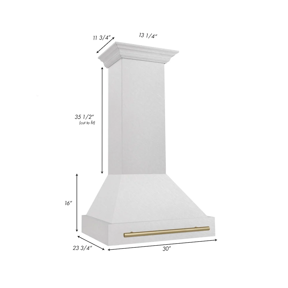 ZLINE Autograph Edition 30" Fingerprint Resistant Stainless Steel Range Hood with Champagne Bronze Handle (8654SNZ-30-CB) - Image 7