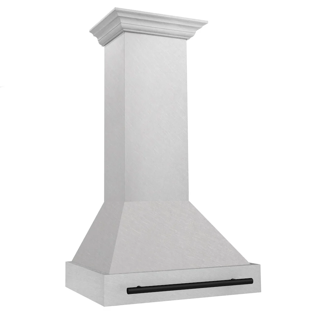 ZLINE Autograph Edition 30" Fingerprint Resistant Stainless Steel Range Hood with Matte Black Handle (8654SNZ-30-MB)