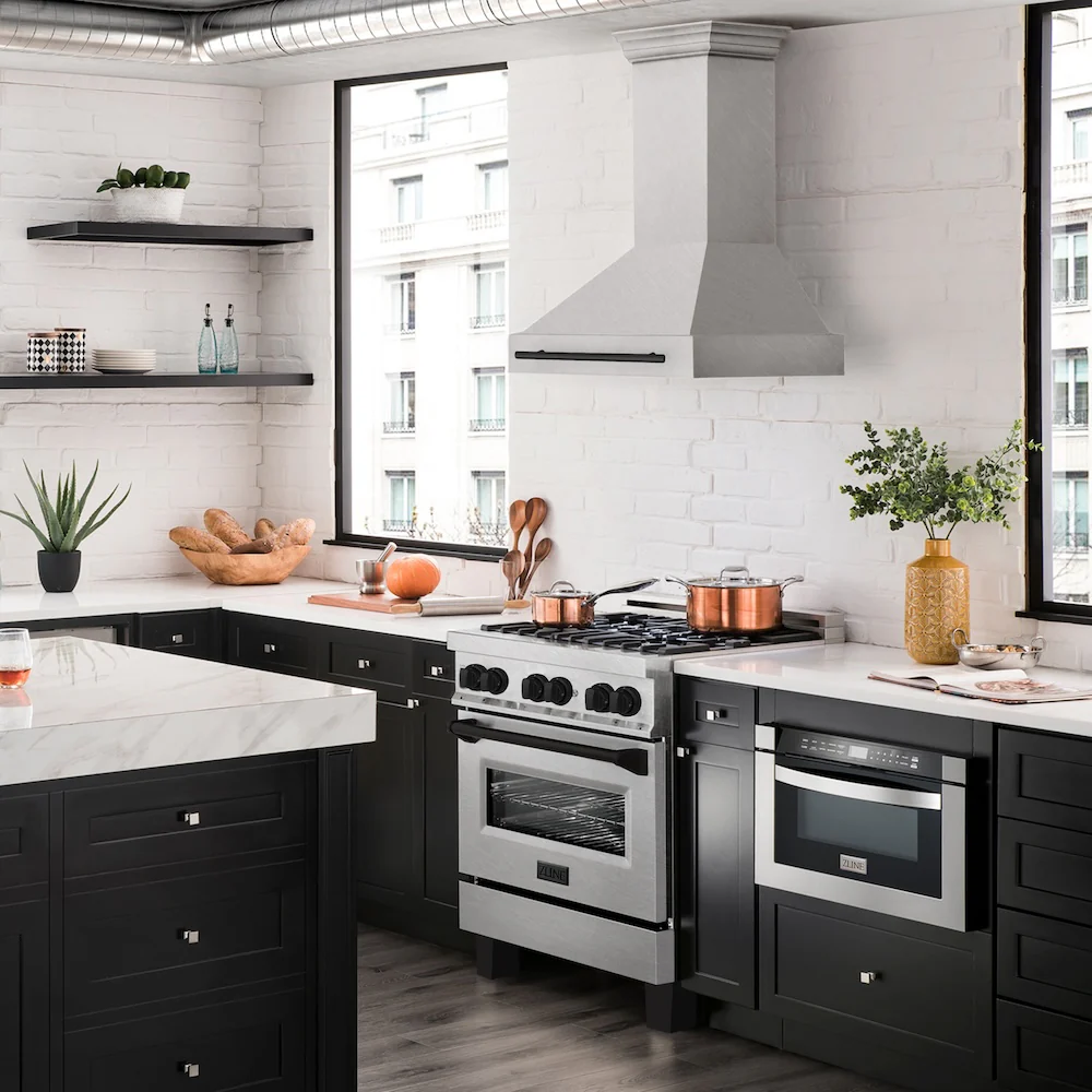 ZLINE Autograph Edition 30" Fingerprint Resistant Stainless Steel Range Hood with Matte Black Handle (8654SNZ-30-MB) - Image 8