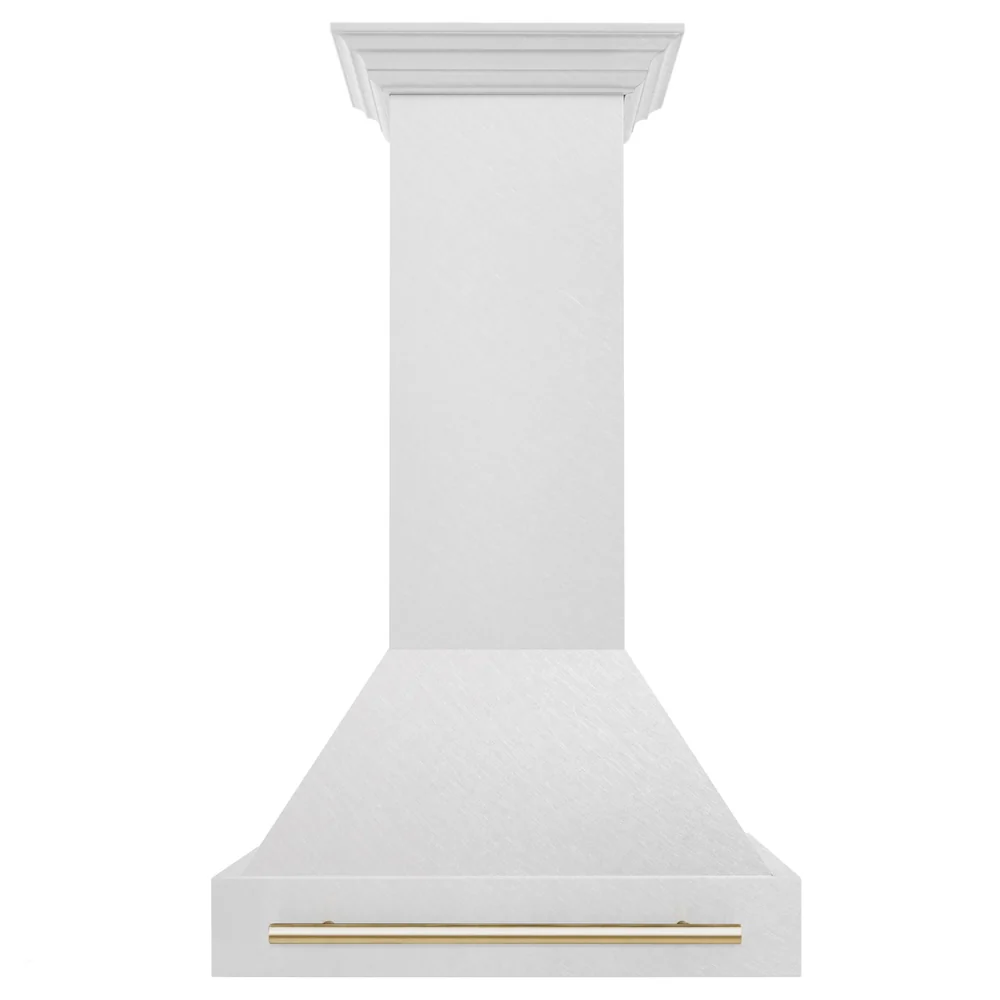 ZLINE Autograph Edition 30" Fingerprint Resistant Stainless Steel Range Hood with Polished Gold Handle (8654SNZ-30-G) - Image 4