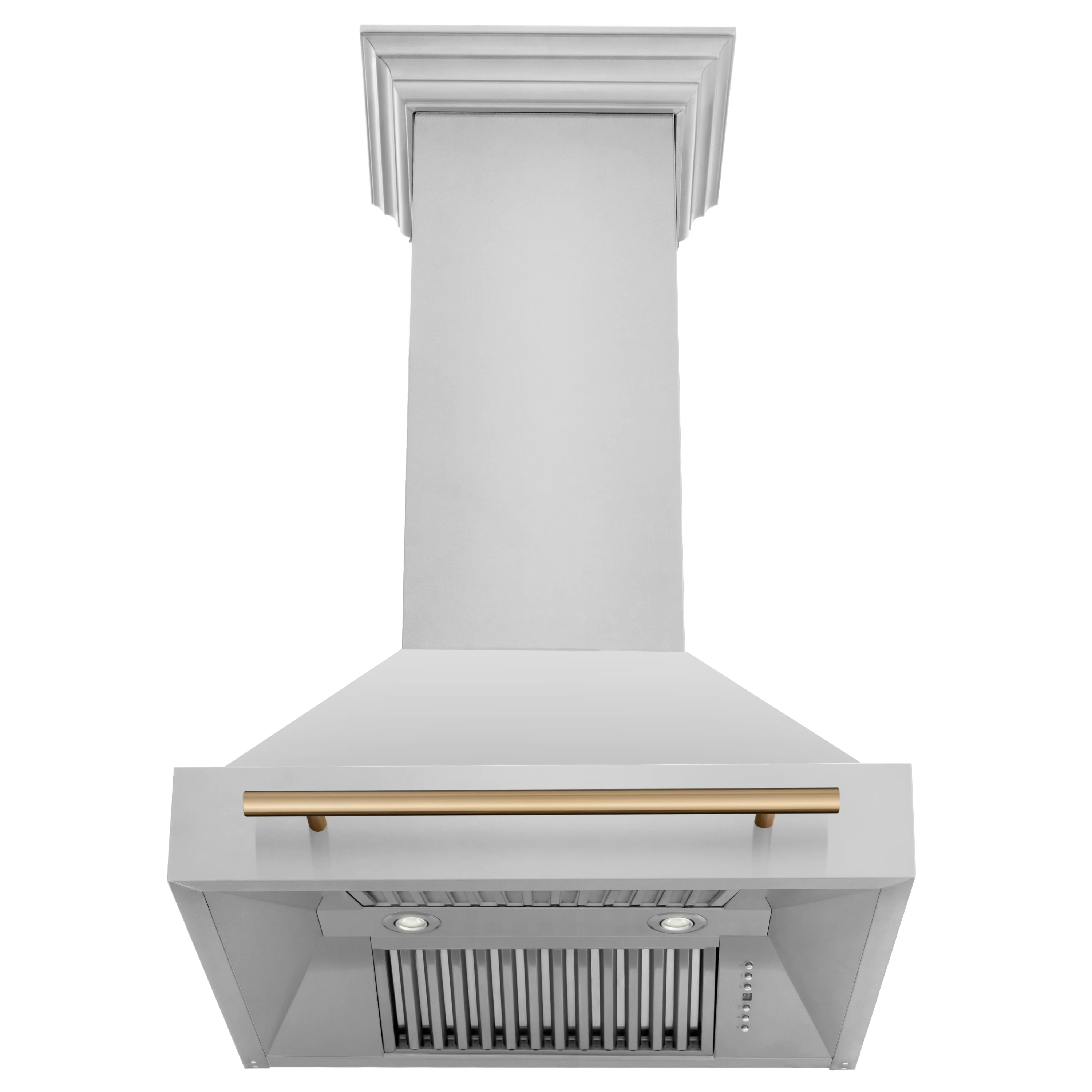 ZLINE Autograph Edition 30 in. Stainless Steel Range Hood with Stainless Steel Shell and Champagne Bronze Handle - Image 4