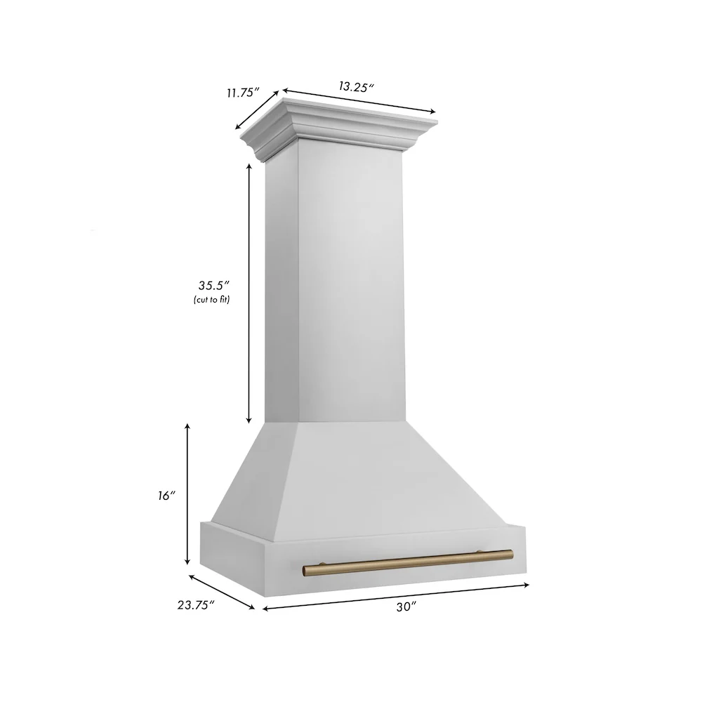 ZLINE Autograph Edition 30 in. Stainless Steel Range Hood with Stainless Steel Shell and Champagne Bronze Handle - Image 9