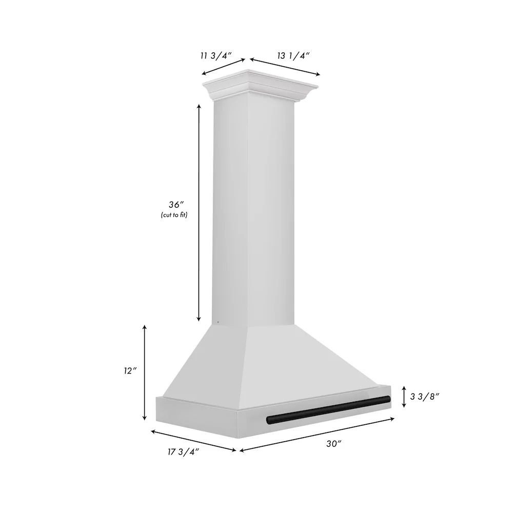 ZLINE 30 in. Autograph Edition Convertible Stainless Steel Range Hood with Stainless Steel Shell and Matte Black Accents (KB4STZ-30-MB) - Image 9