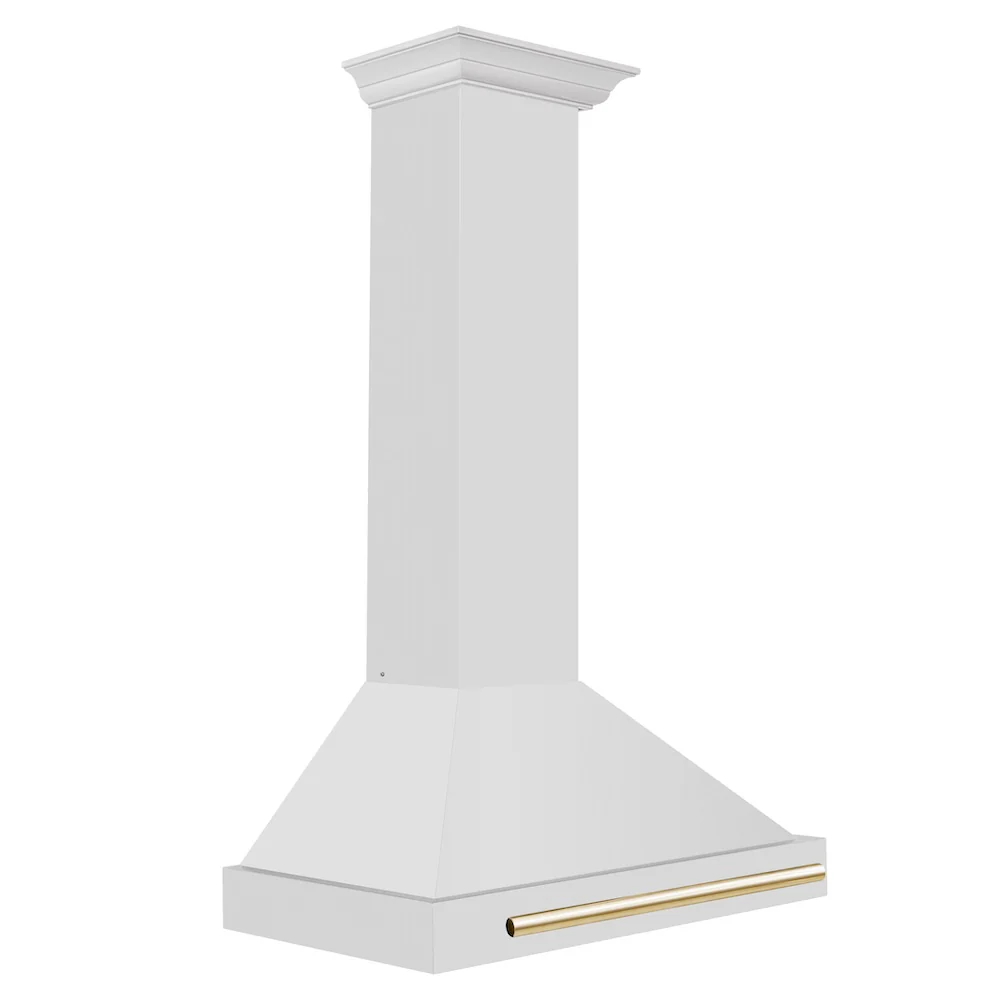 ZLINE 30 in. Autograph Edition Convertible Stainless Steel Range Hood with Stainless Steel Shell and Polished Gold Accents (KB4STZ-30-G)