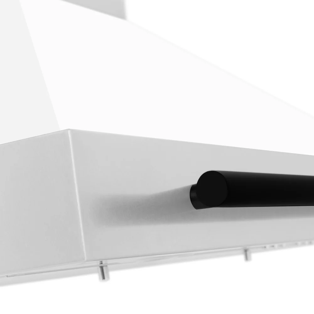 ZLINE 30 in. Autograph Edition Convertible Stainless Steel Range Hood with White Matte Shell and Matte Black Accents (KB4STZ-WM30-MB) - Image 6