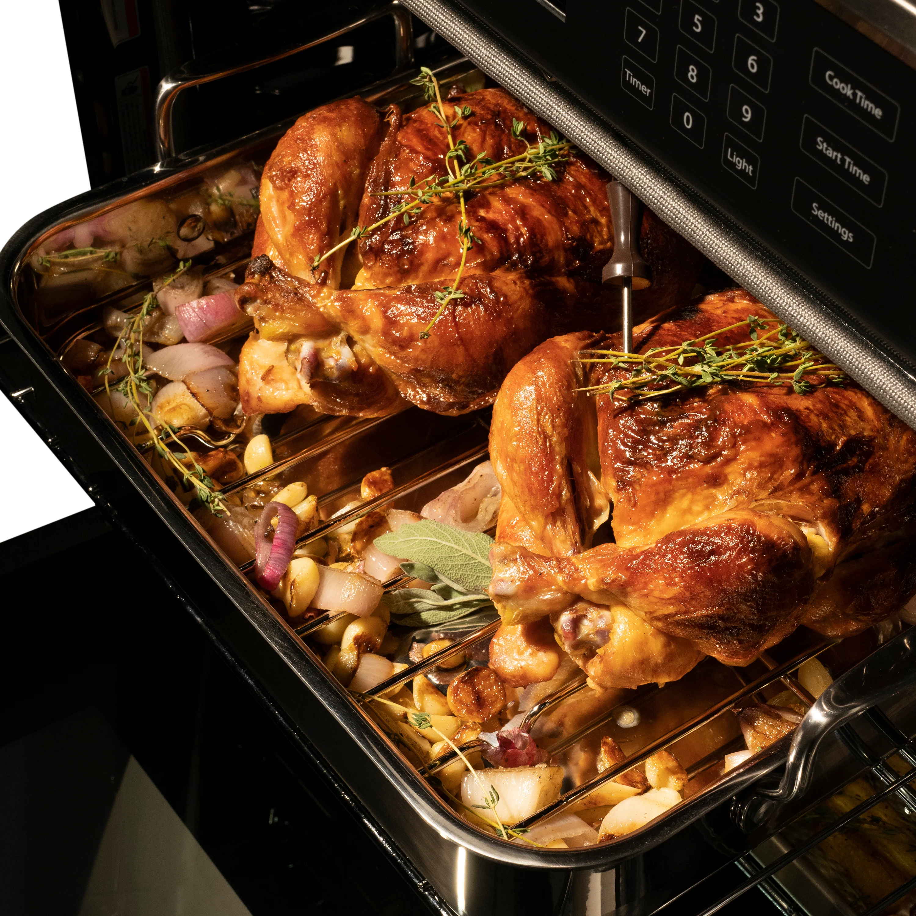 ZLINE 30 in. Autograph Edition Professional True Convection Single Wall Oven with Air Fry and Self Clean in Satin Stainless Steel with White Matte Door and Matte Black Handle (WASSZ-WM-30-MB) - Image 9