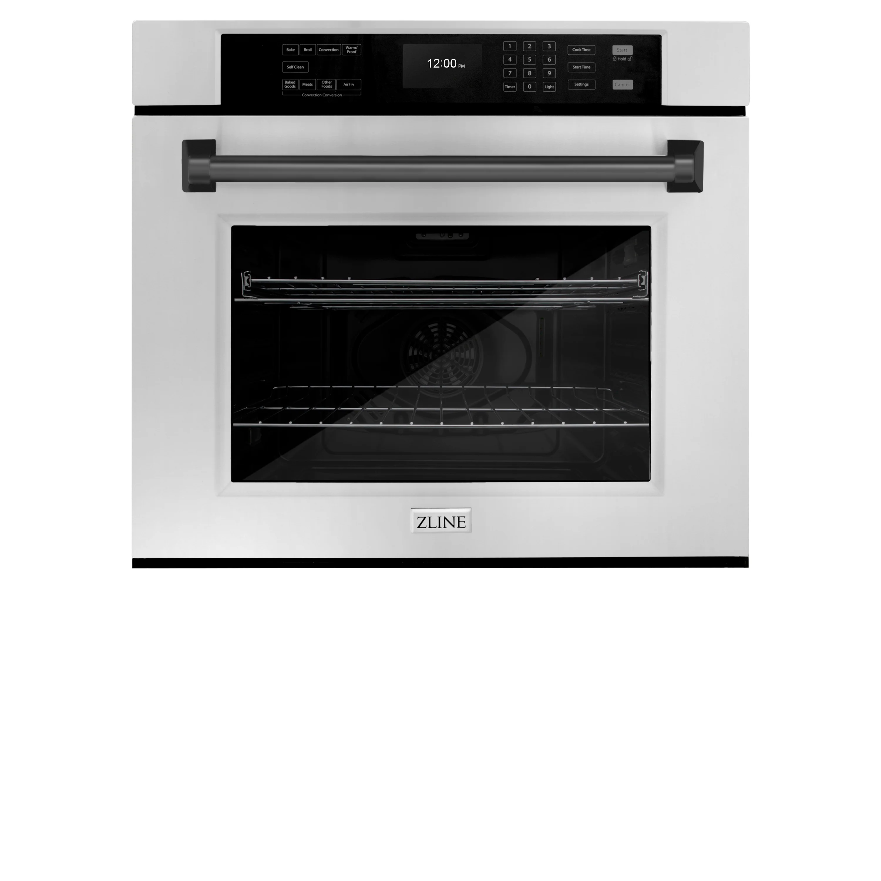ZLINE 30 in. Autograph Edition Professional True Convection Single Wall Oven with Air Fry and Self Clean in Stainless Steel with Matte Black Handle (WASZ-30-MB) - Image 3