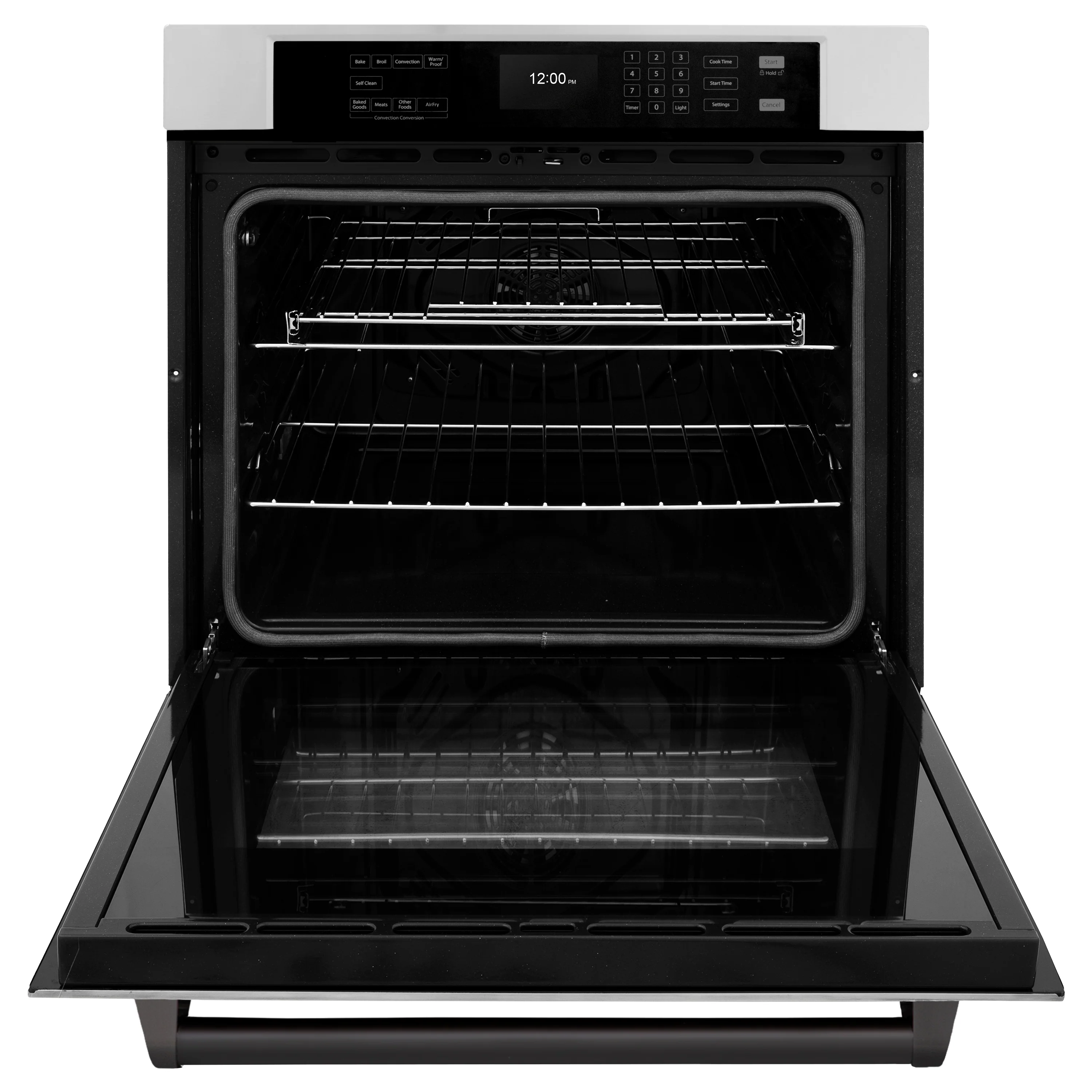 ZLINE 30 in. Autograph Edition Professional True Convection Single Wall Oven with Air Fry and Self Clean in Stainless Steel with Matte Black Handle (WASZ-30-MB) - Image 4