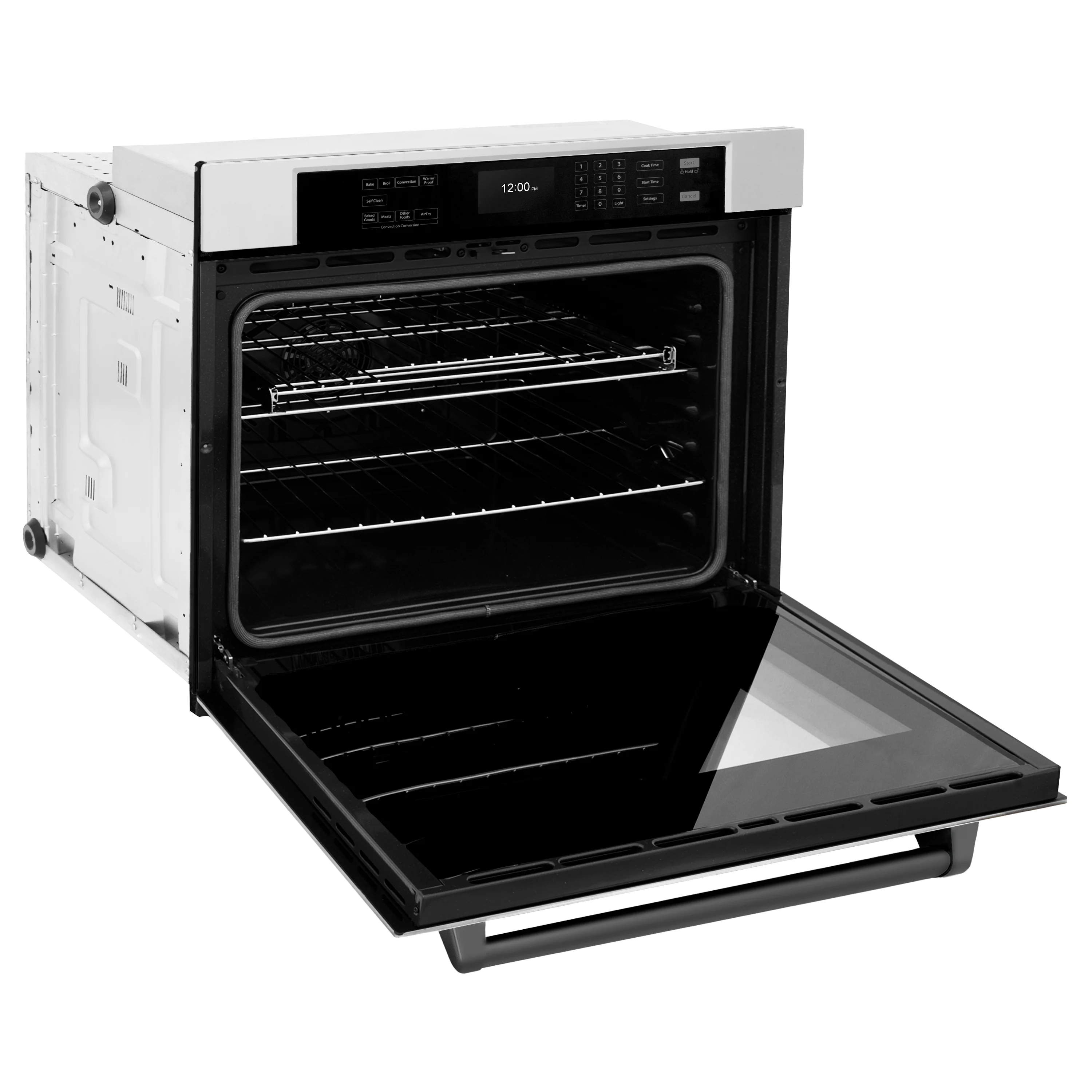 ZLINE 30 in. Autograph Edition Professional True Convection Single Wall Oven with Air Fry and Self Clean in Stainless Steel with Matte Black Handle (WASZ-30-MB) - Image 7