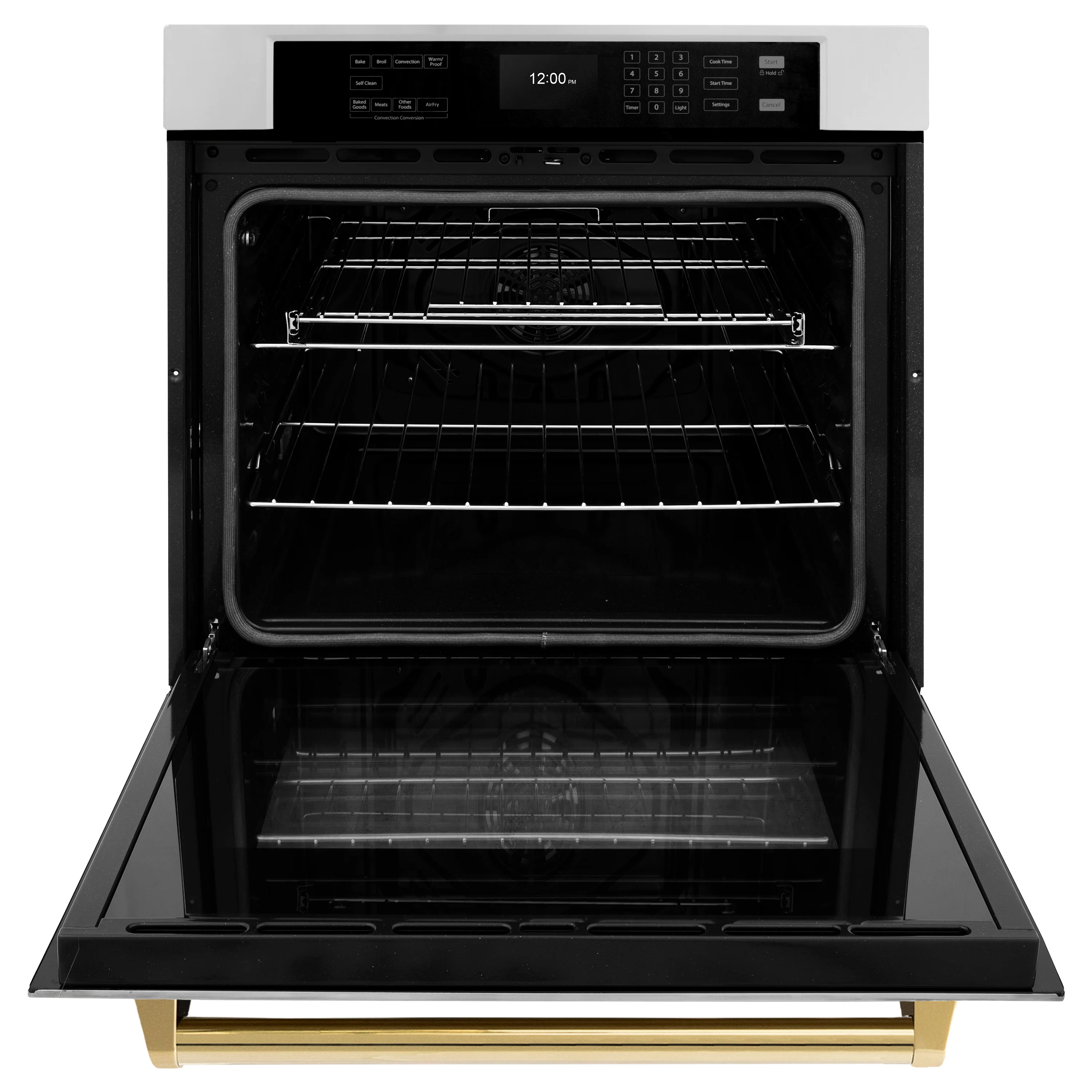 ZLINE 30 in. Autograph Edition Professional True Convection Single Wall Oven with Air Fry and Self Clean in Stainless Steel with Polished Gold Handle (WASZ-30-G) - Image 4