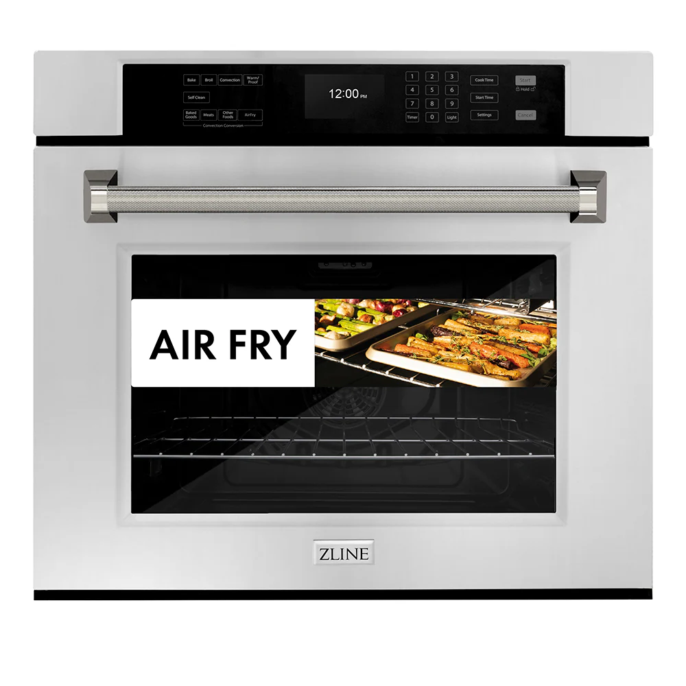 ZLINE Autograph Edition 30 in. Professional True Convection Single Wall Oven with Air Fry and Self Clean in Stainless Steel with Polished Nickel Helix Handle (WASZ-30-KPN) - Image 3