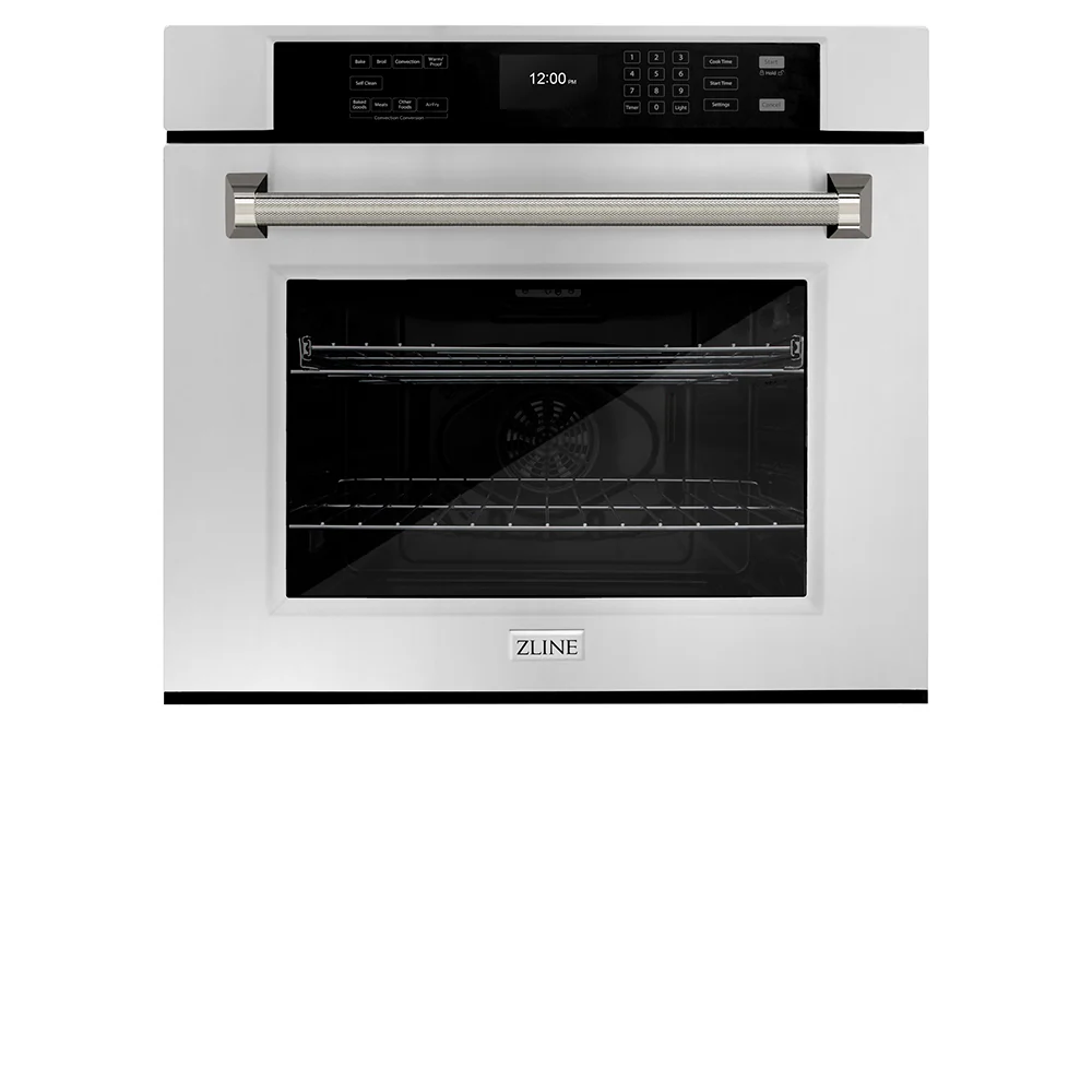 ZLINE Autograph Edition 30 in. Professional True Convection Single Wall Oven with Air Fry and Self Clean in Stainless Steel with Polished Nickel Helix Handle (WASZ-30-KPN) - Image 4