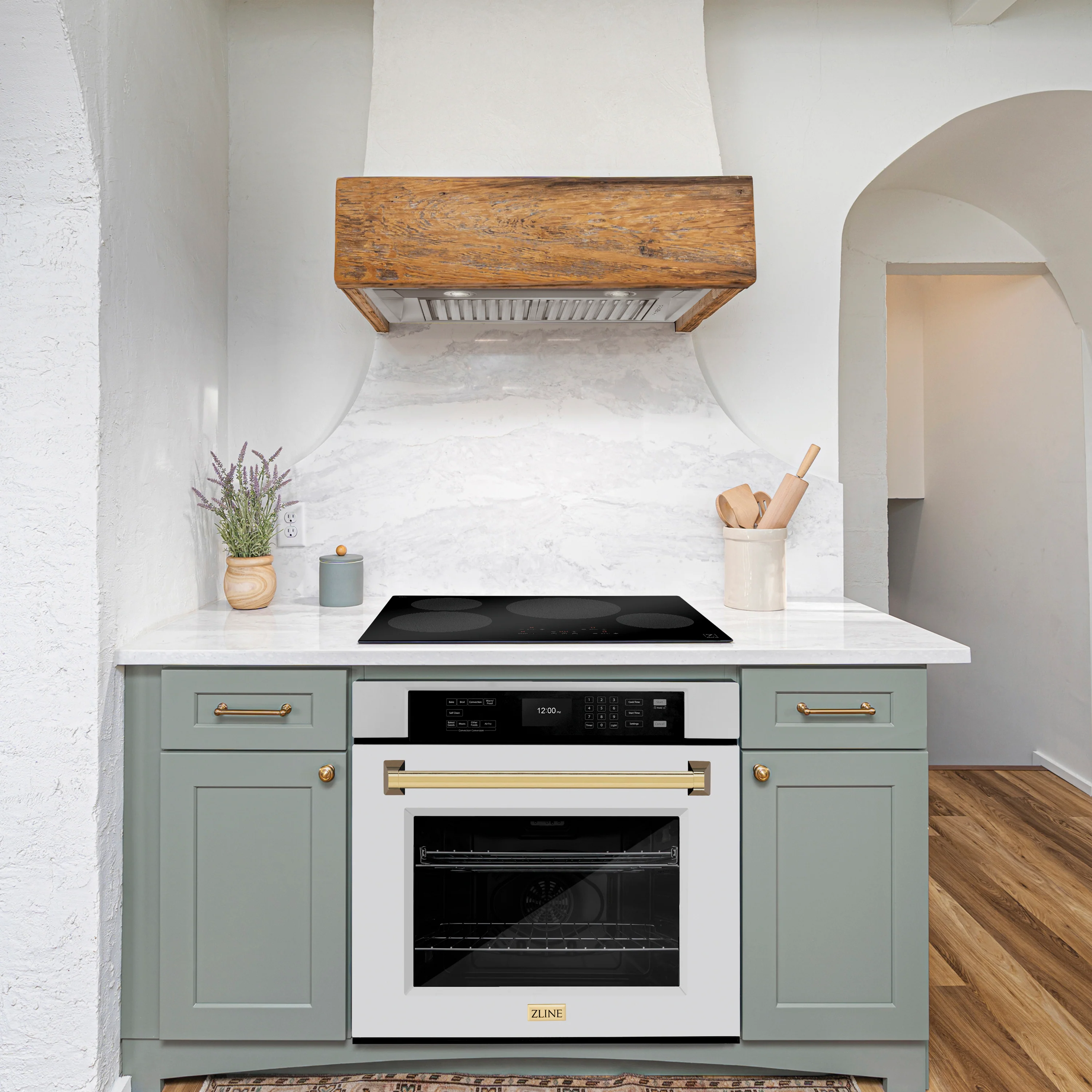 ZLINE 30 in. Autograph Edition Professional True Convection Single Wall Oven with Air Fry and Self Clean in Stainless Steel with White Matte Door and Polished Gold Handle (WASZ-WM-30-G) - Image 19