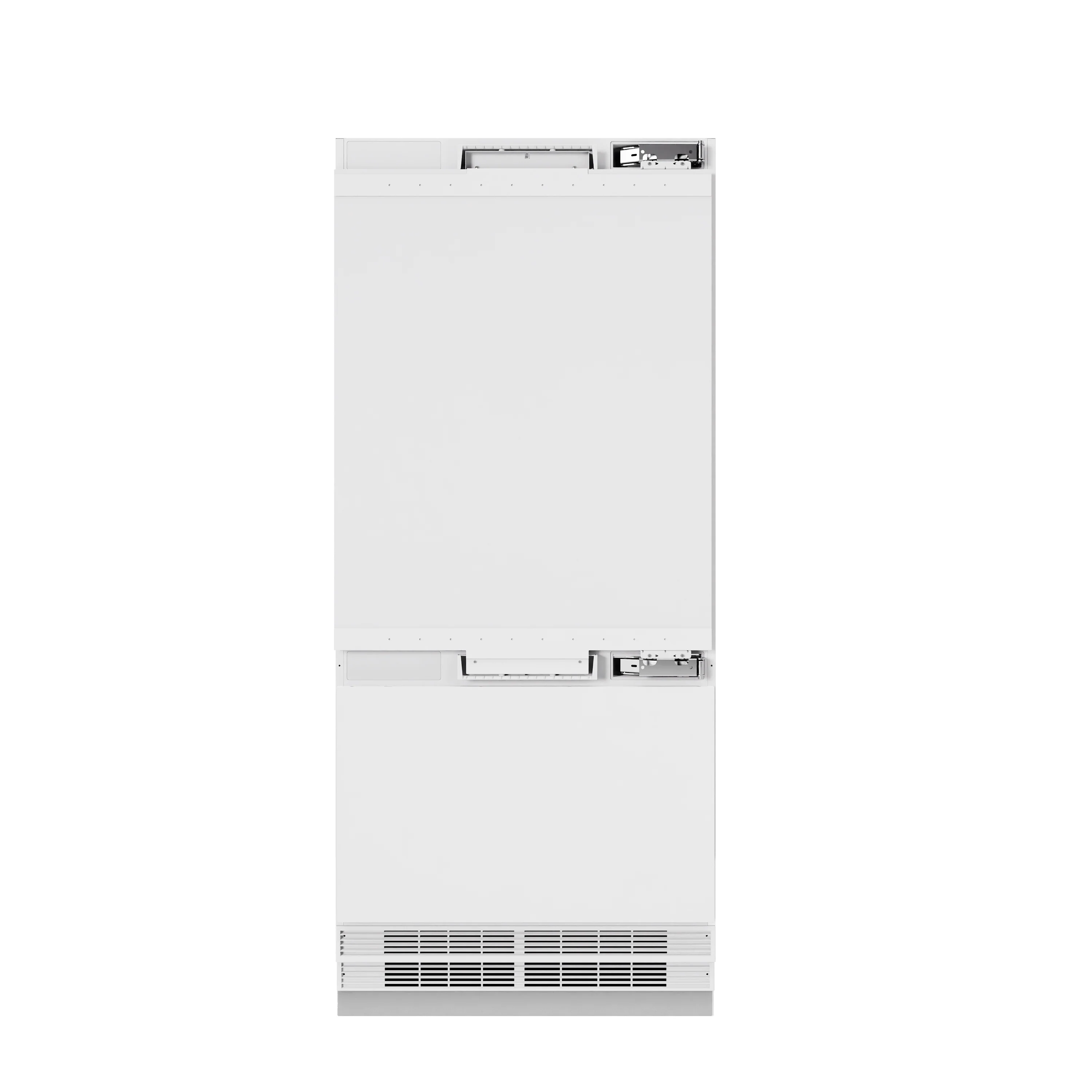 ZLINE Autograph Edition 36 in. 19.8 cu. ft. Panel Ready Built-In Bottom Freezer Refrigerator with Water Dispenser and Ice Maker with Champagne Bronze Accents (RBITZ-36-CB) - Image 3