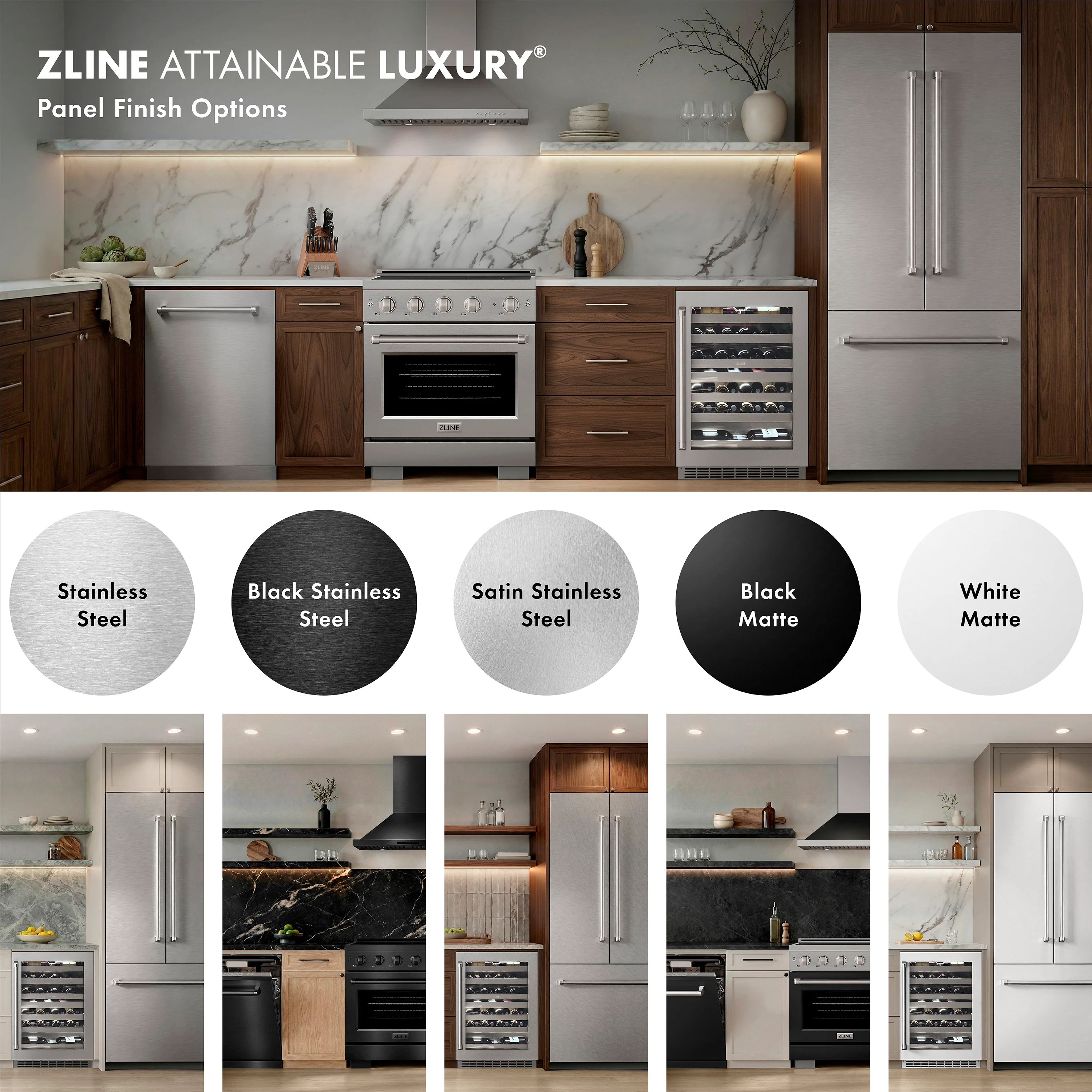 ZLINE Autograph Edition 36 in. 19.6 cu. ft. Panel Ready French Door Built-In Bottom Freezer Refrigerator with Water Dispenser and Ice Maker with Champagne Bronze Accents (RBIVZ-36-CB) - Image 16